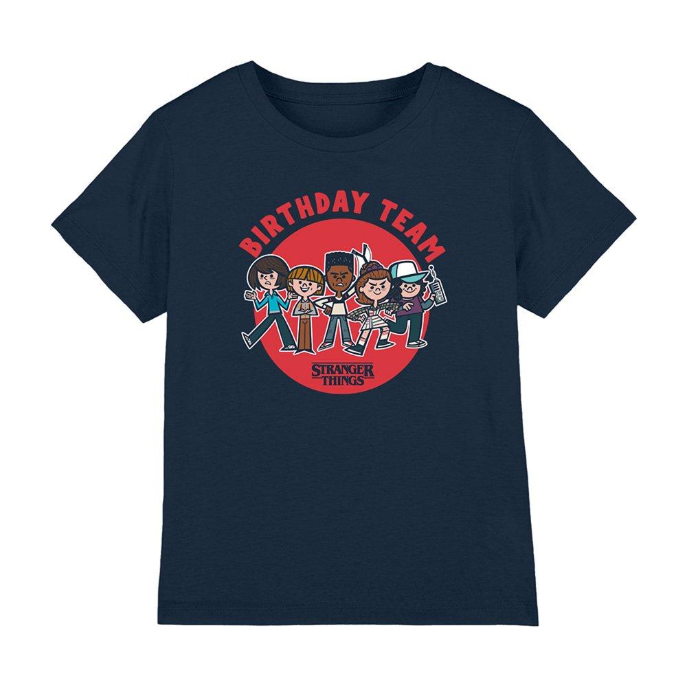 Navy - Stranger Things - Stranger Things Birthday Team Cartoon Kids T-Shirt - 1