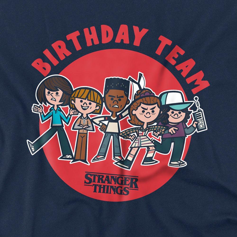Navy - Stranger Things - Stranger Things Birthday Team Cartoon Kids T-Shirt - 2
