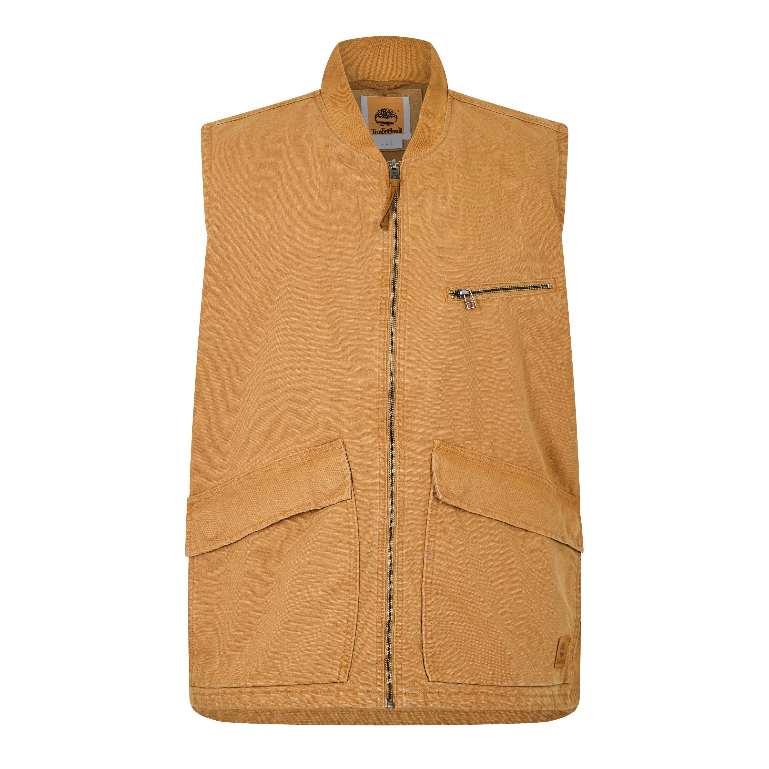 Timberland Men's Washed Canvas Gilet - Wheat Boot - S