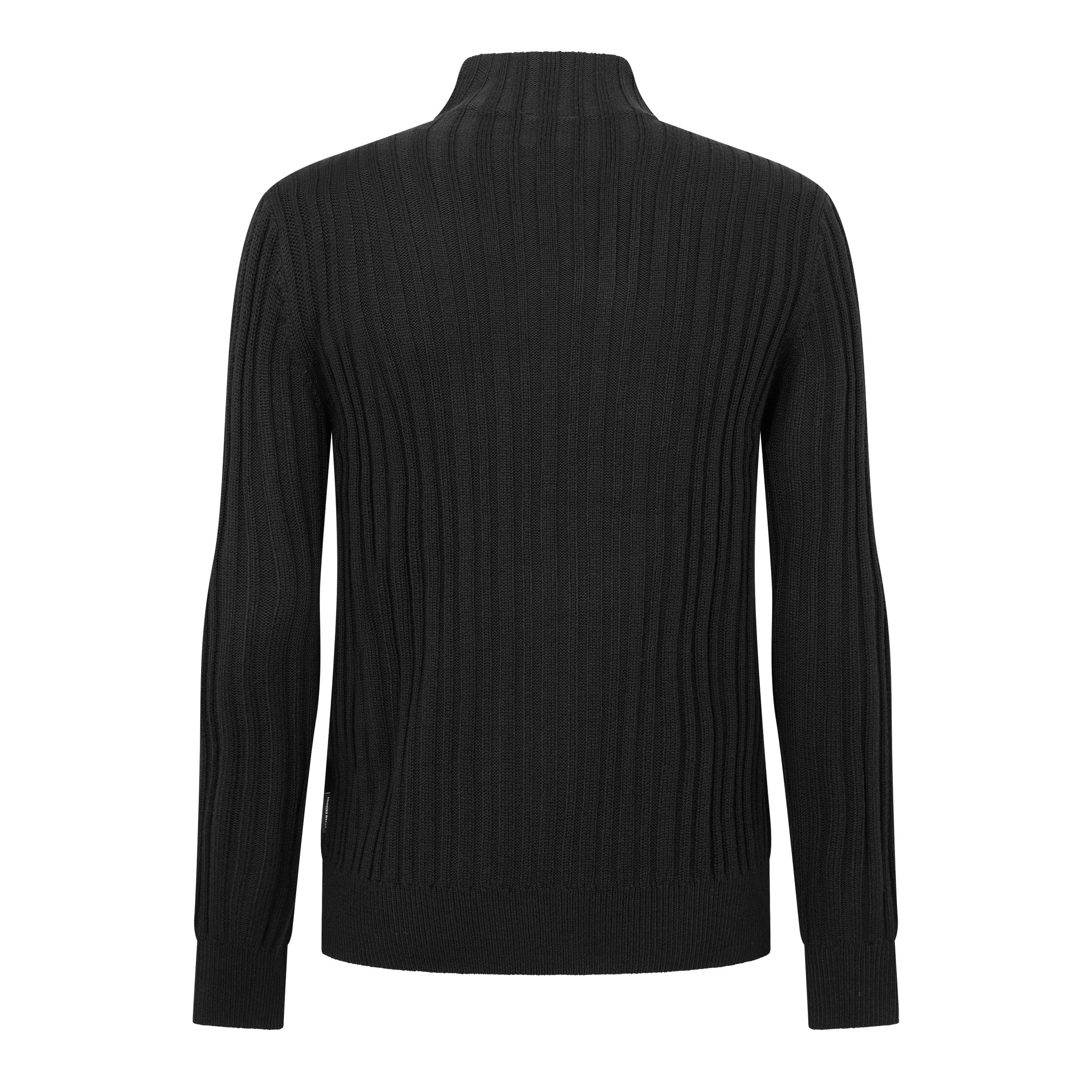 Nero - Armani Exchange - Men's Zip-Through Ribbed Cardigan - 2