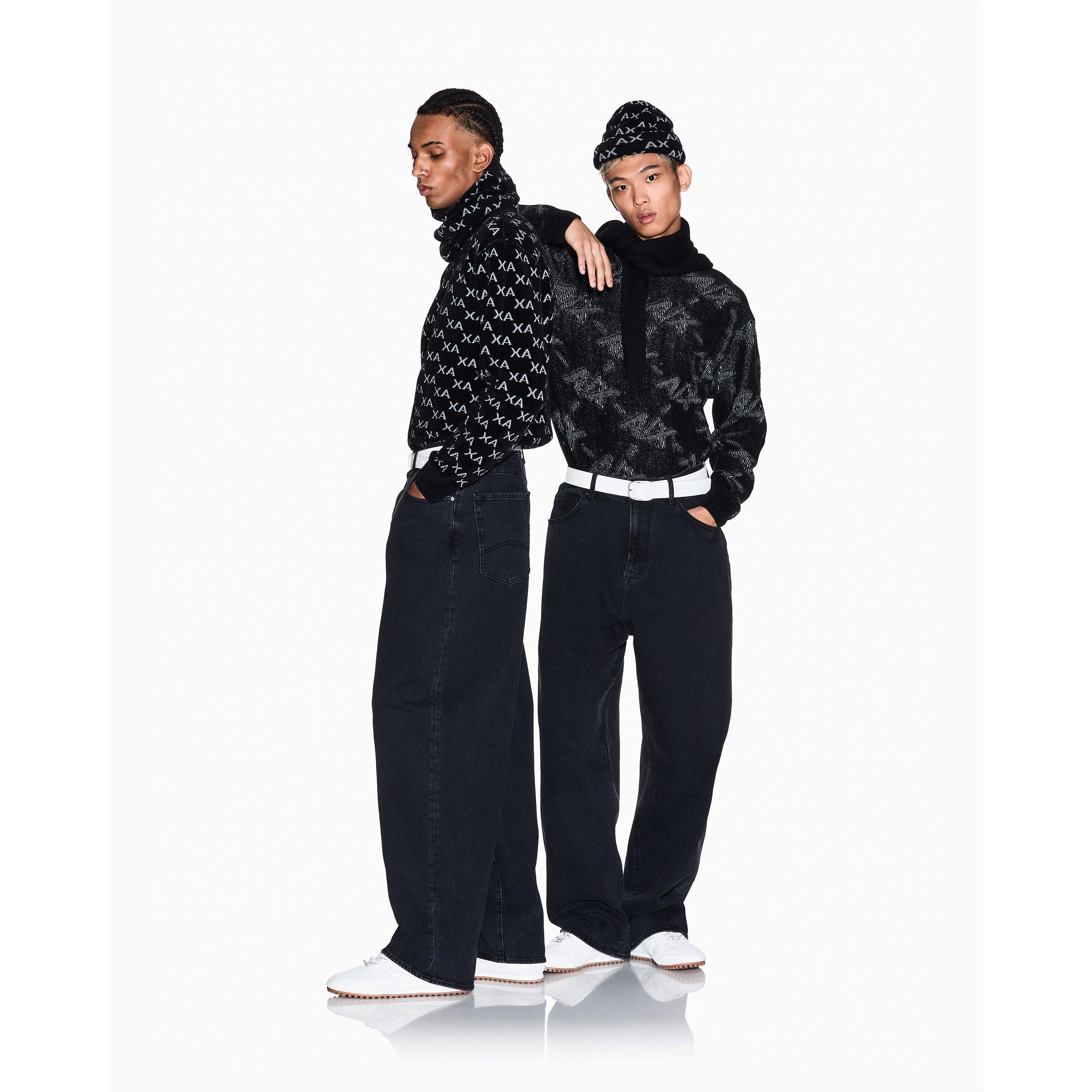 Black/Alloy - Armani Exchange - Armani Exchange Pullover - 2