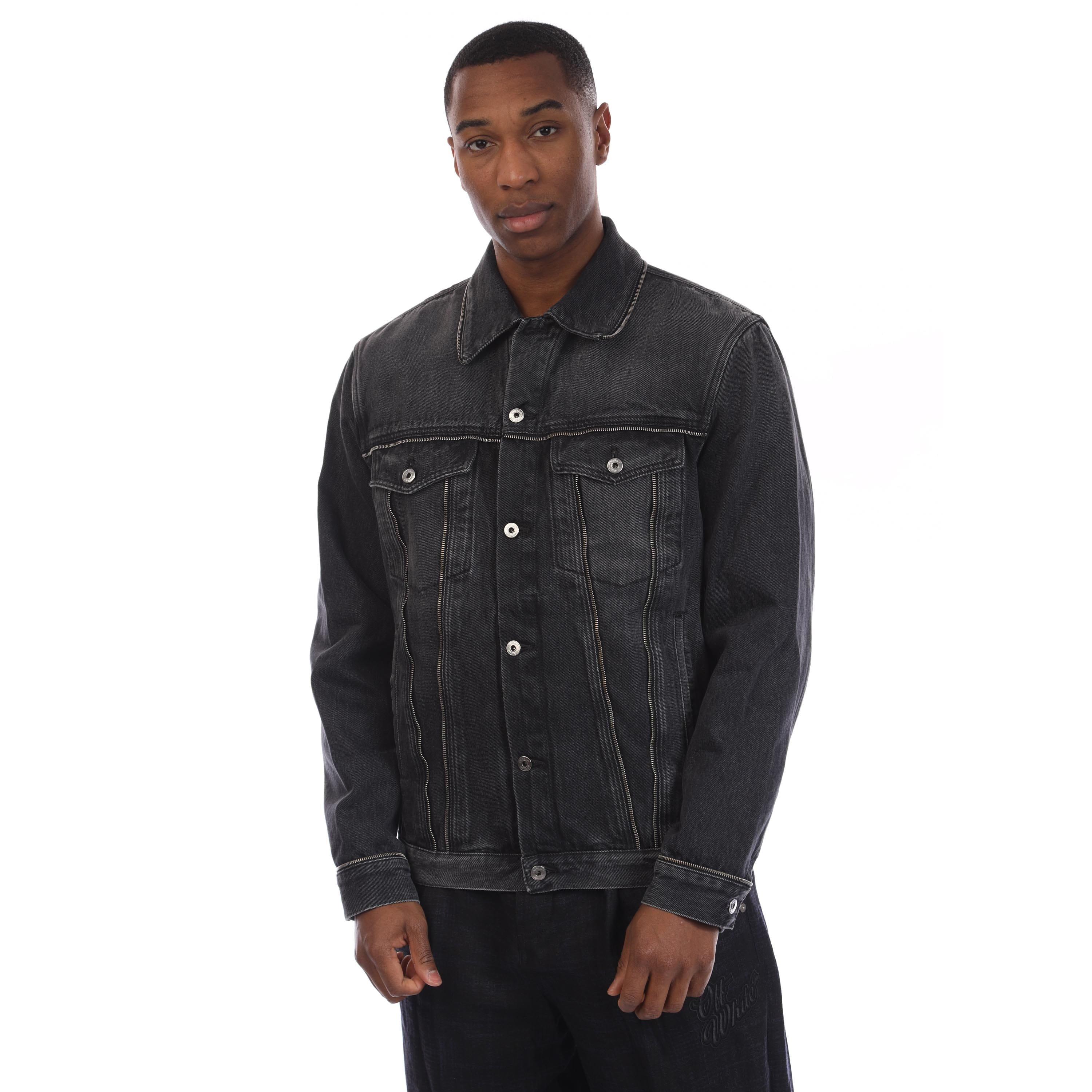 Off White | Arrow Zip Skate Denim Jacket | Flannels