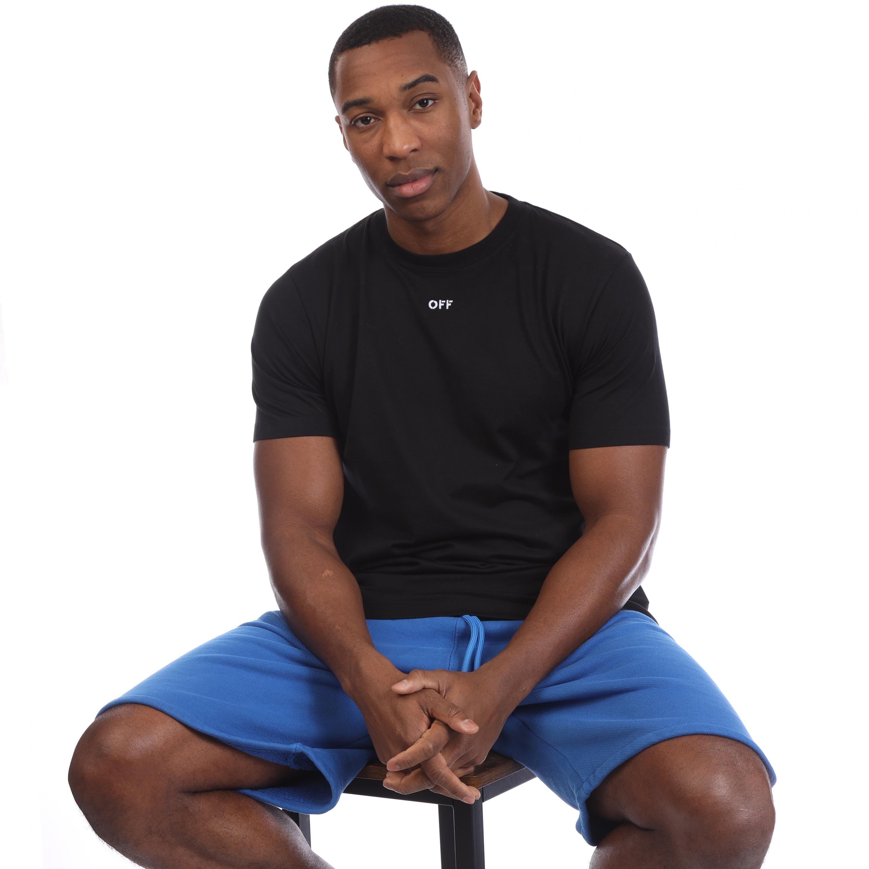 Black-White - Off White - Arrow Embroidered Slim T-Shirt - 4