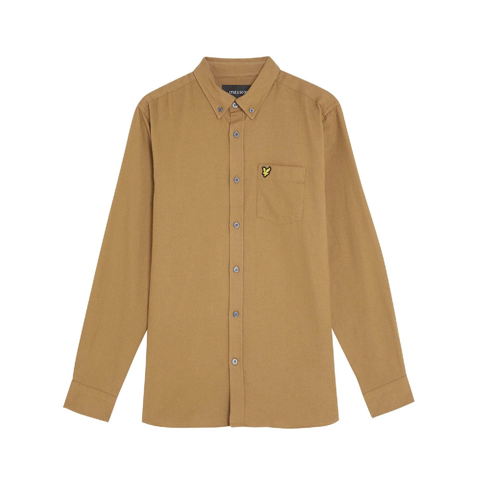 Brown - Lyle and Scott - Plain Flannel Shirt
