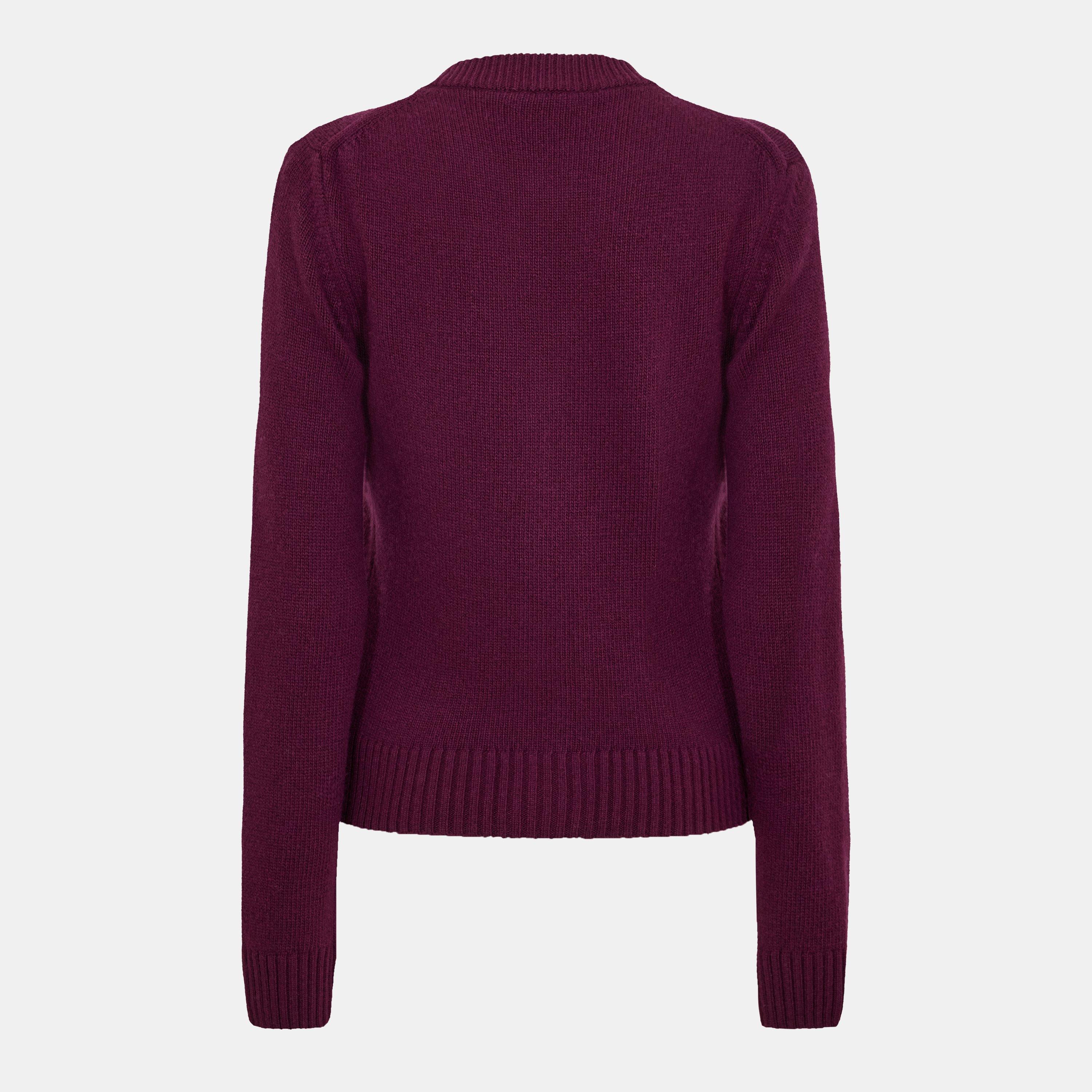 Burgundy - Ganni - Ganni Wl M Cardi Ld62 - 2