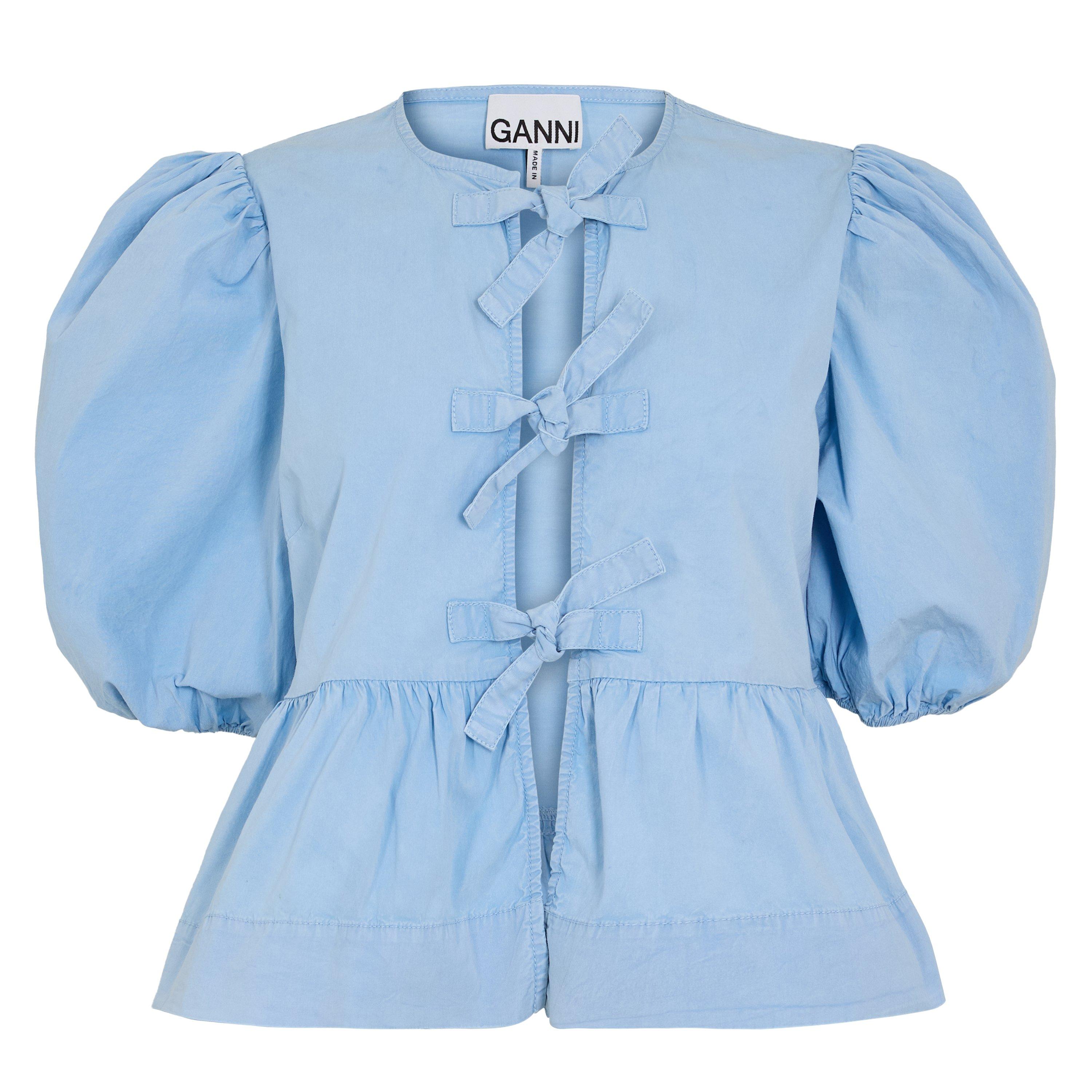 Soft Chambray - Ganni - Women's Peplum Blouse - 1