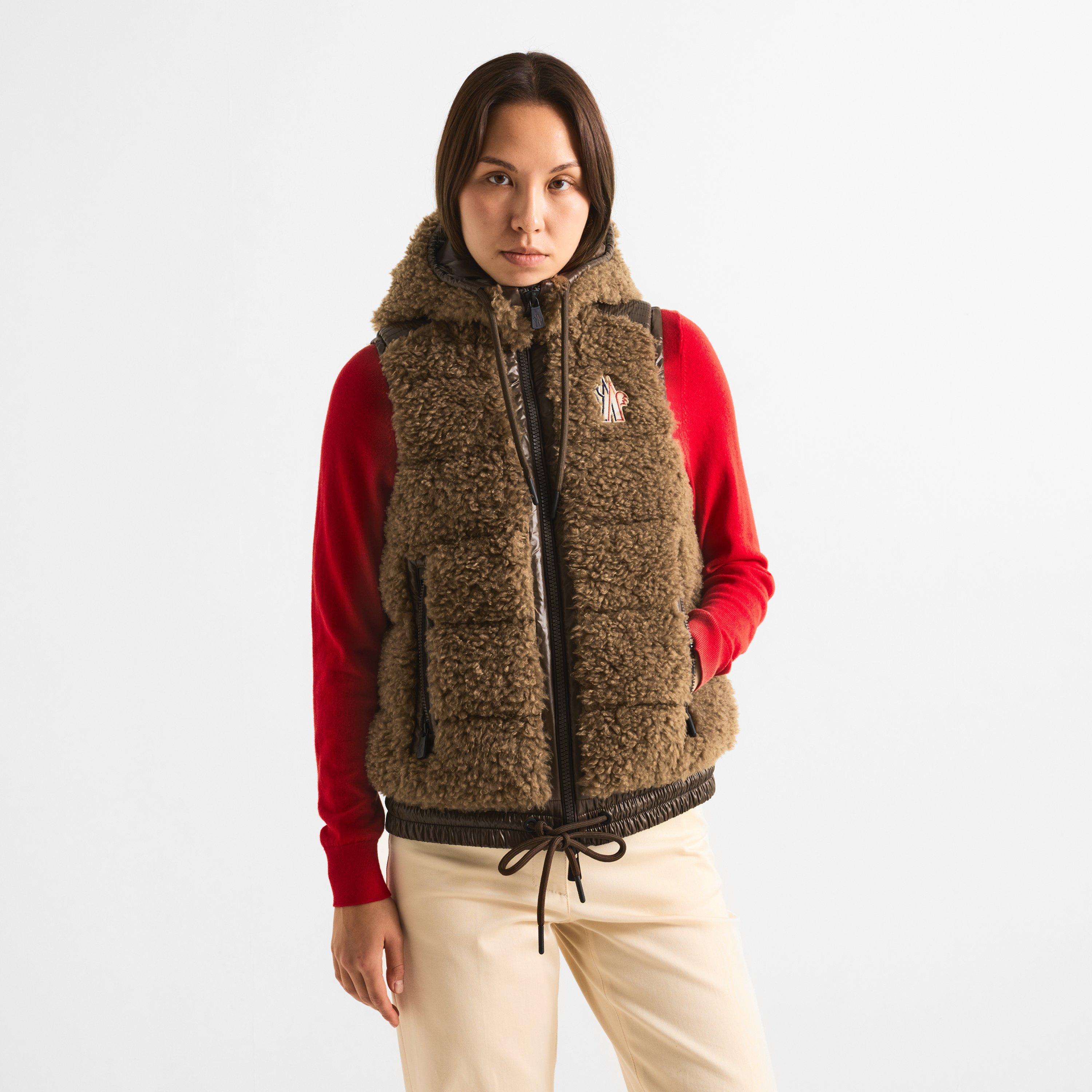 Chocolate 224 - Moncler - Women's Teddy Vest Fleece Gilet - 3