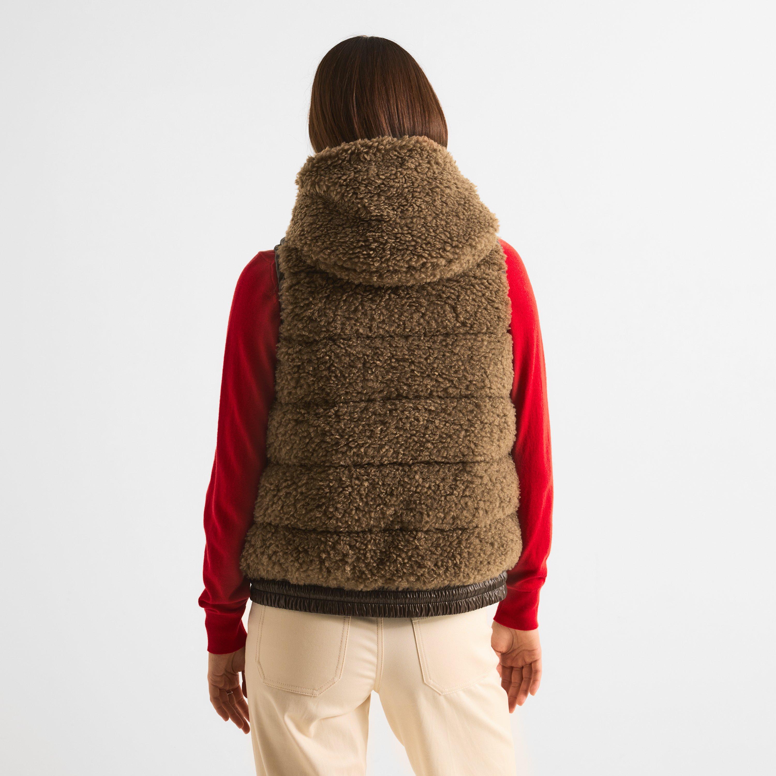 Chocolate 224 - Moncler - Women's Teddy Vest Fleece Gilet - 4