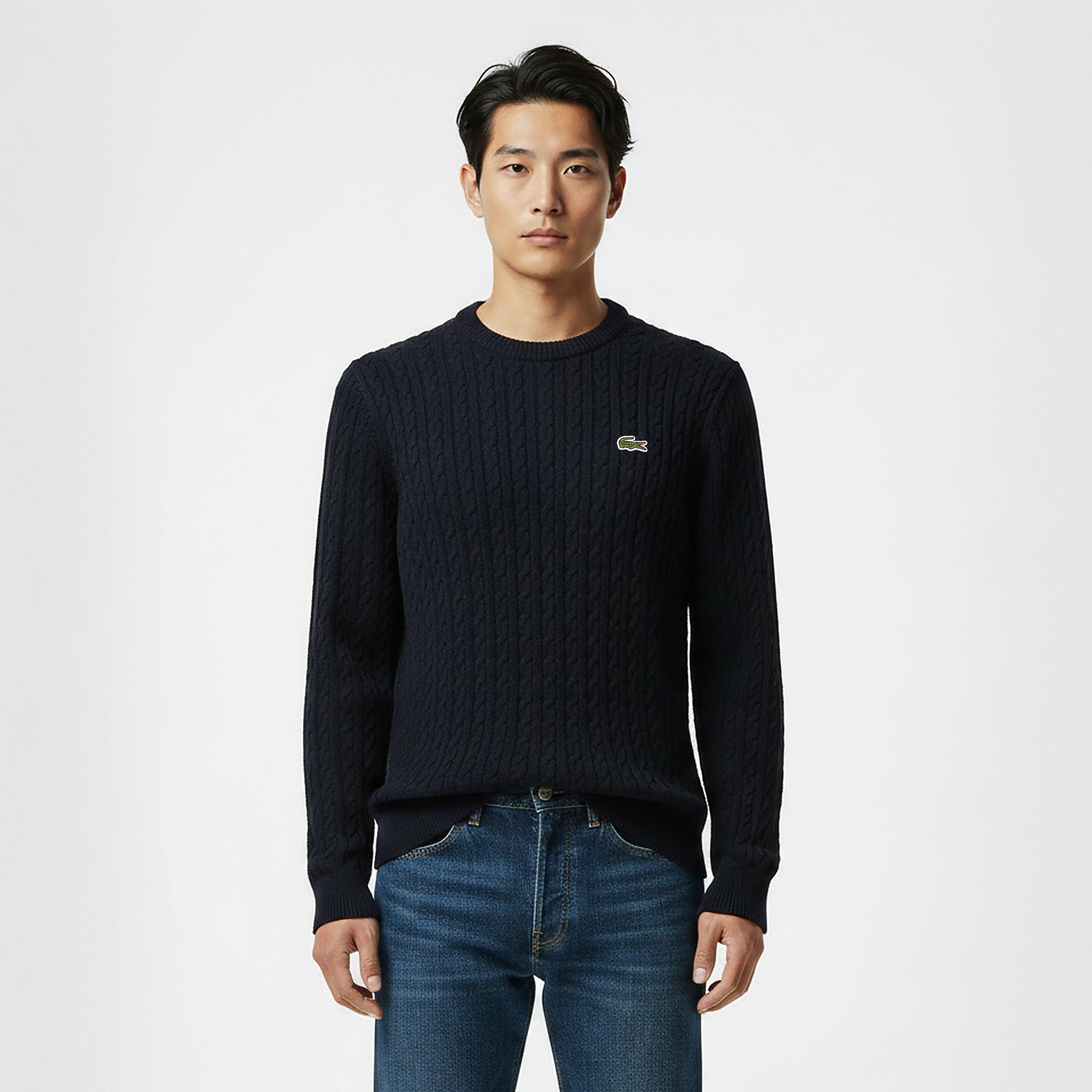 Navy 802 - Lacoste - Lacoste Cable Knt Cr Sn64 - 3