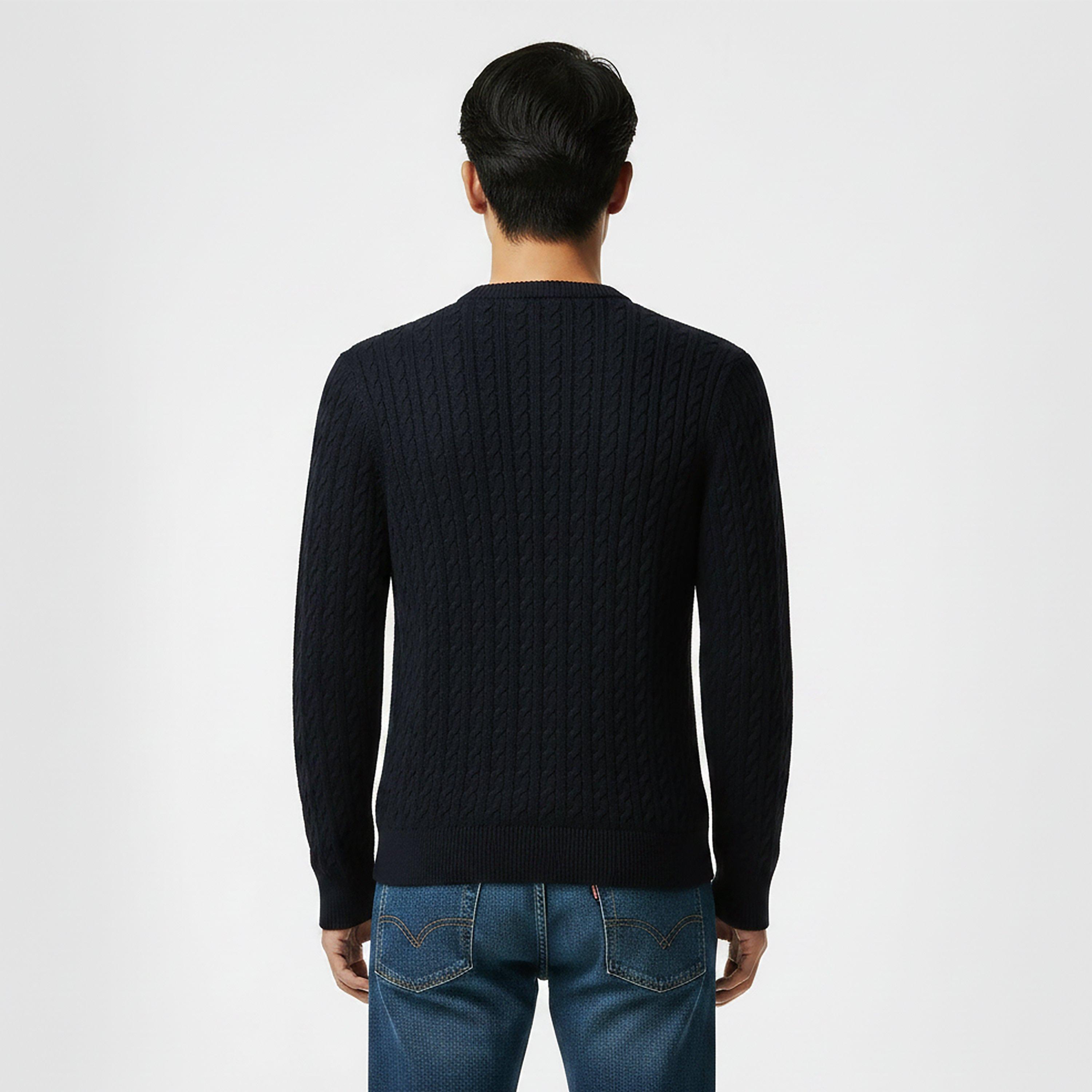Navy 802 - Lacoste - Lacoste Cable Knt Cr Sn64 - 4