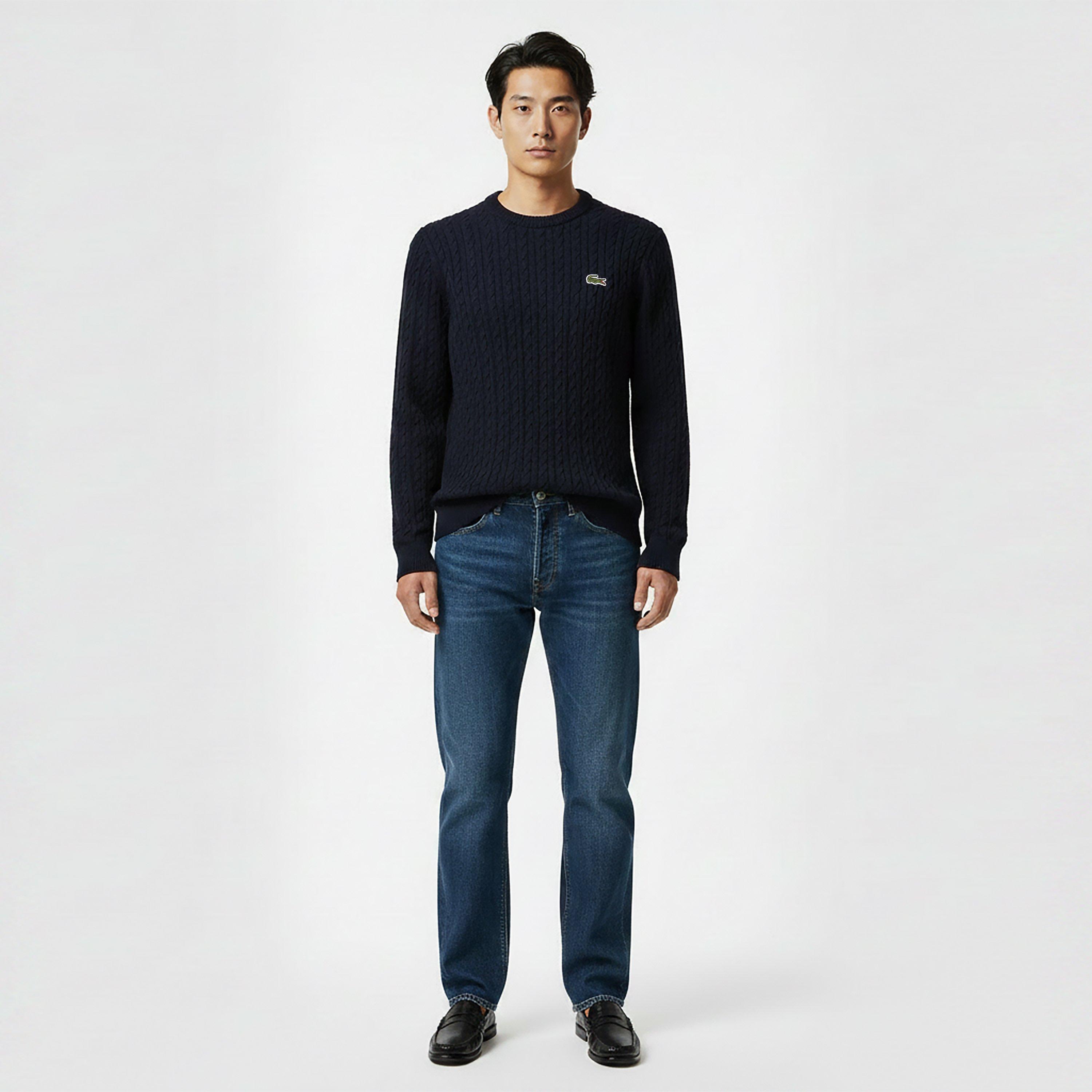 Navy 802 - Lacoste - Lacoste Cable Knt Cr Sn64 - 5
