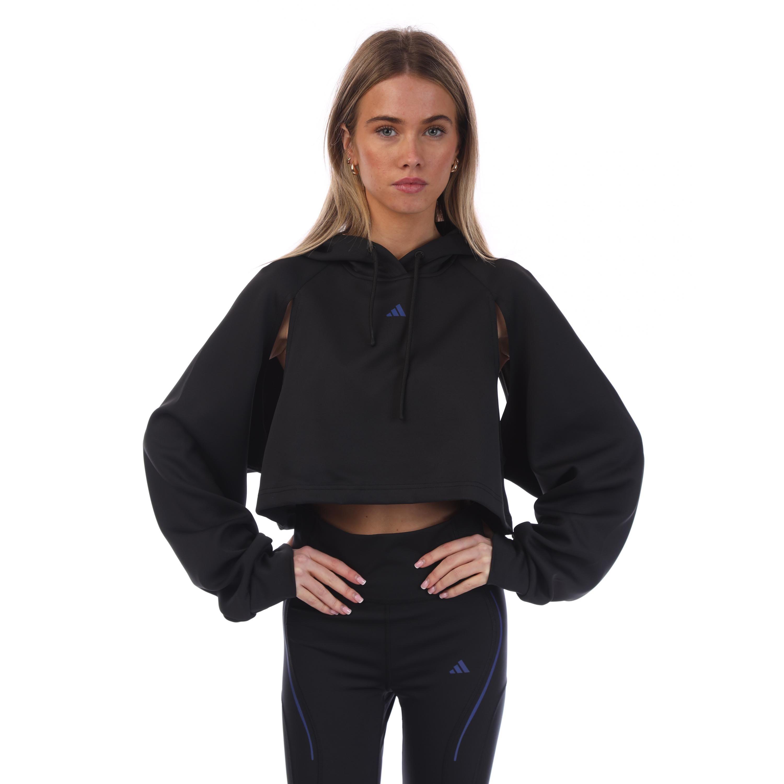 Black - adidas - HIIT Aeroready Crop Training Hoody - 1