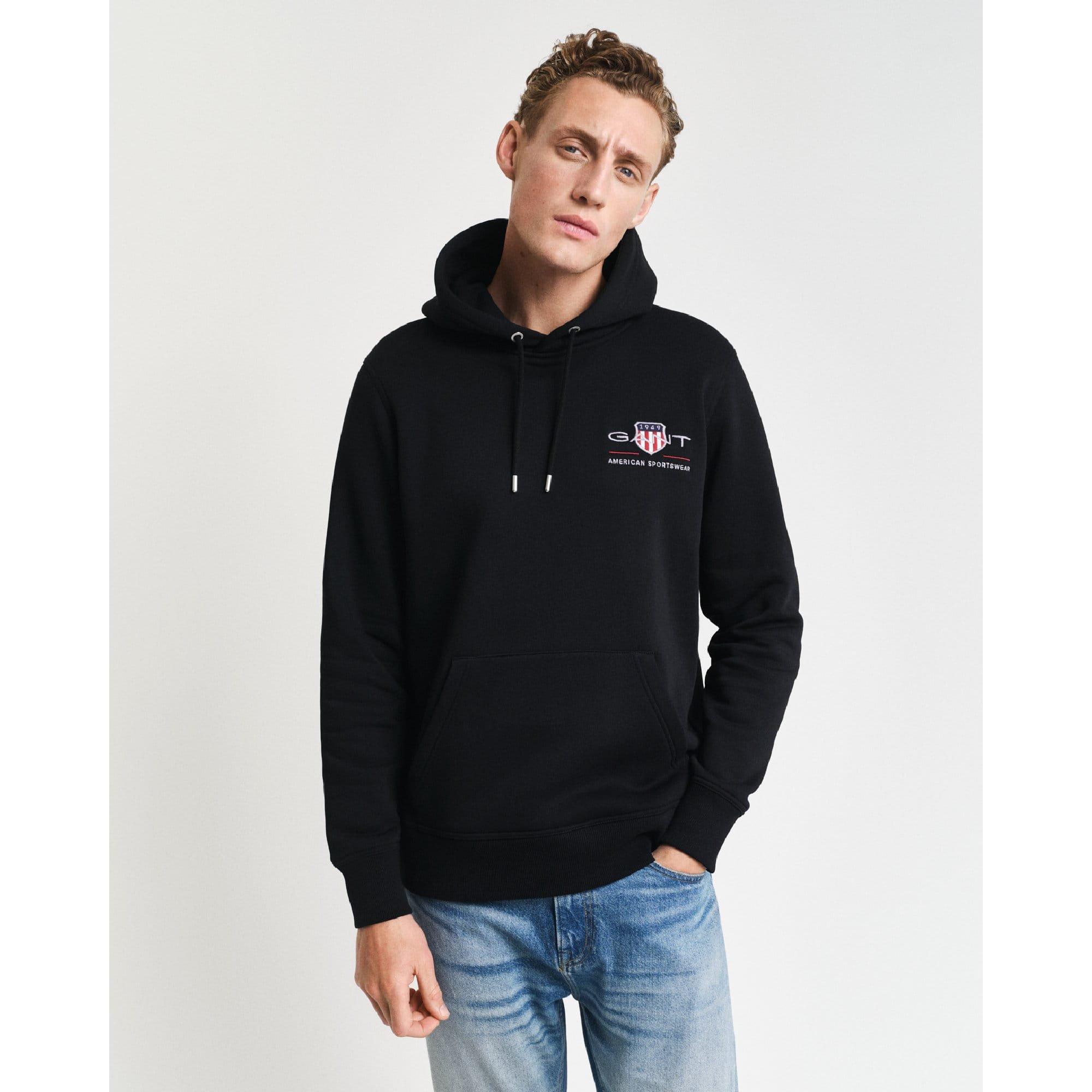 Black - Gant - Medium Archive Shield Hoodie - 1