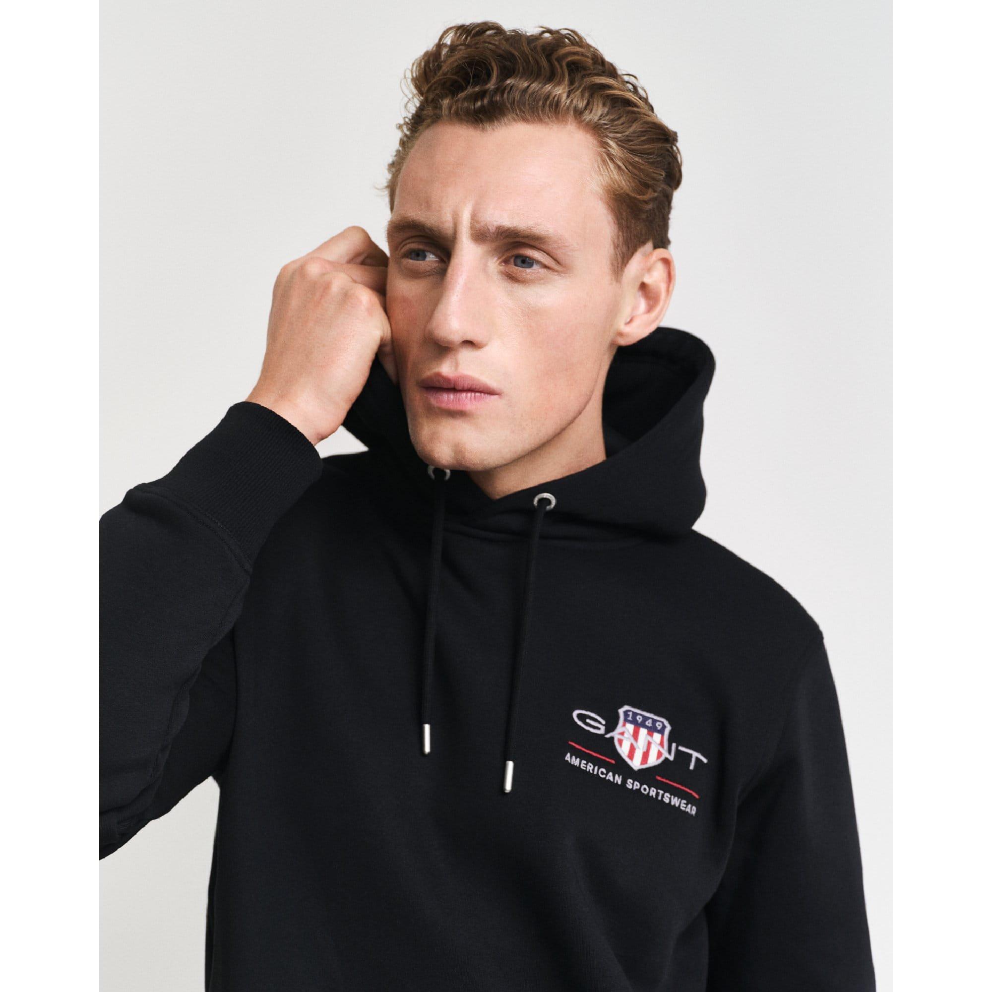 Black - Gant - Medium Archive Shield Hoodie - 3