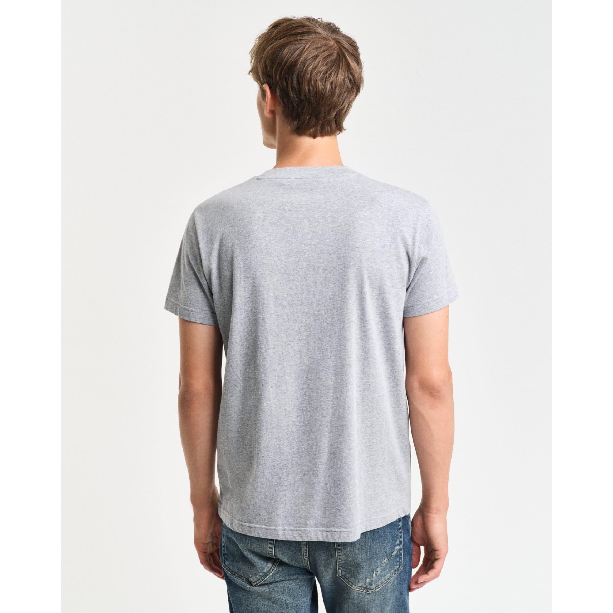 Grey - Gant - Tonal Shield T-Shirt - 2
