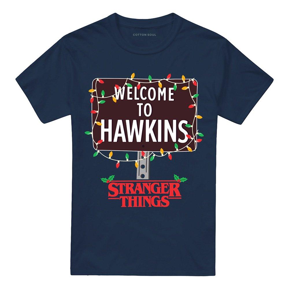 Navy - Stranger Things - Stranger Things Christmas Welcome To Hawkins T-Shi - 4