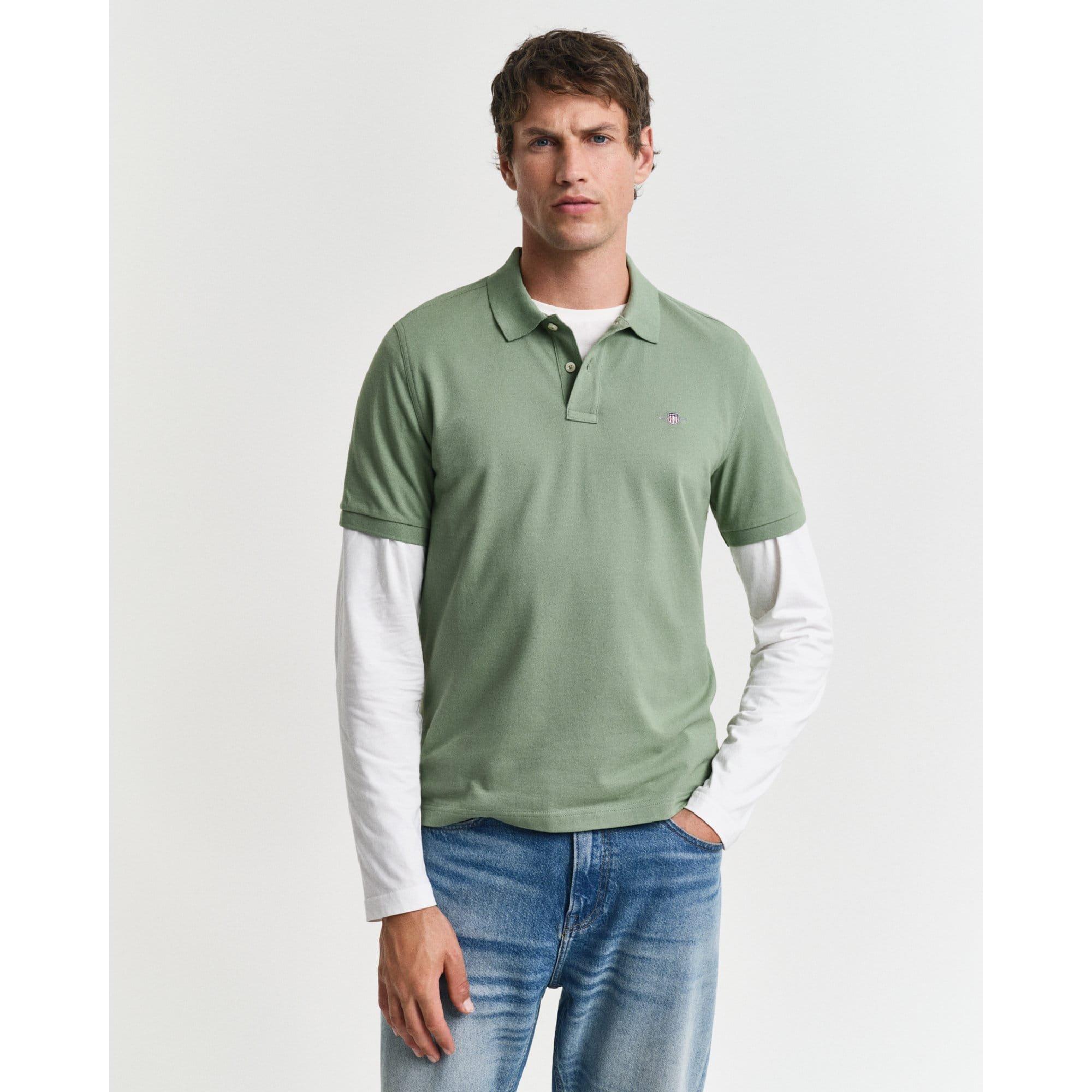 Green - Gant - Regular-Fit Shield Piqu¿ Polo Shirt - 1