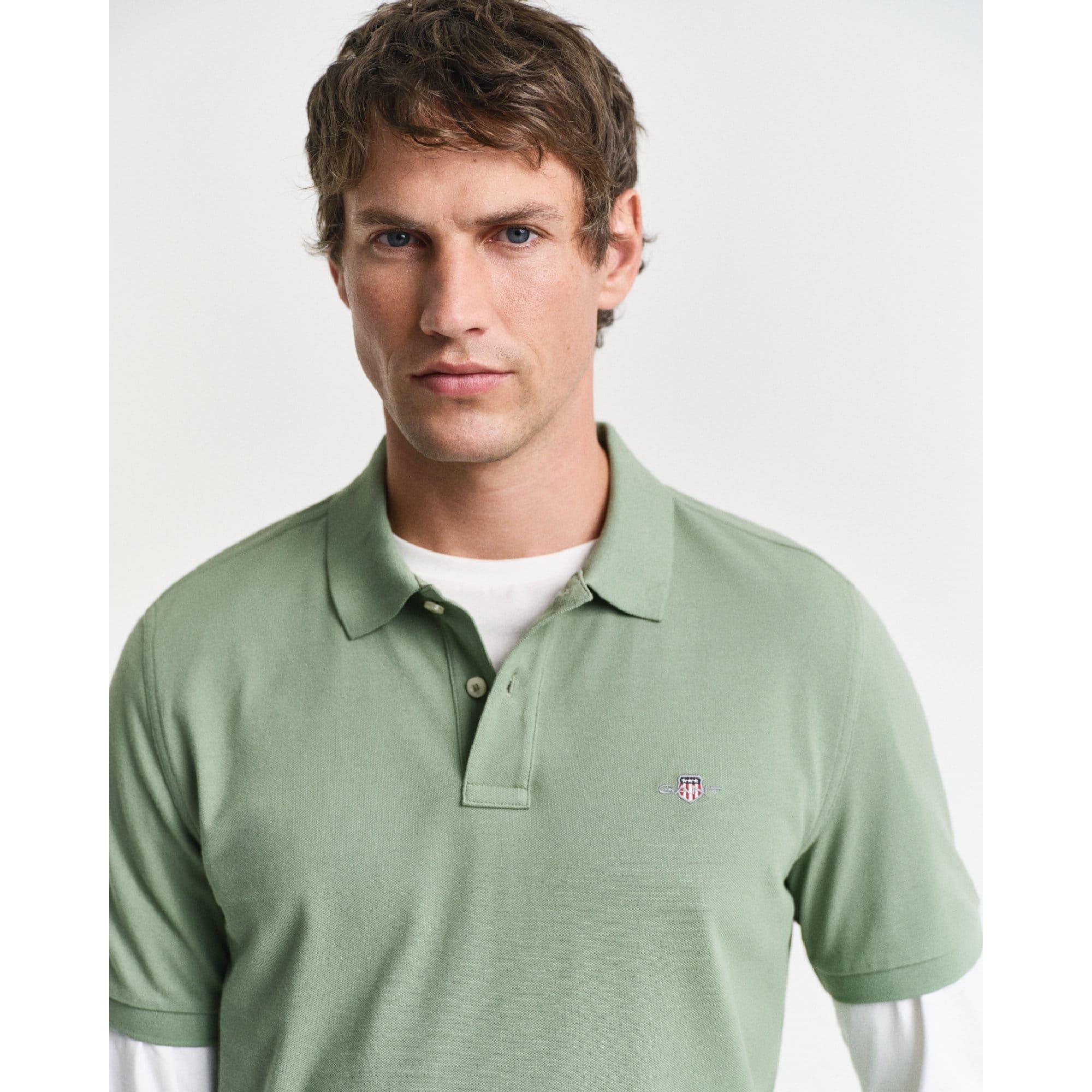 Green - Gant - Regular-Fit Shield Piqu¿ Polo Shirt - 3