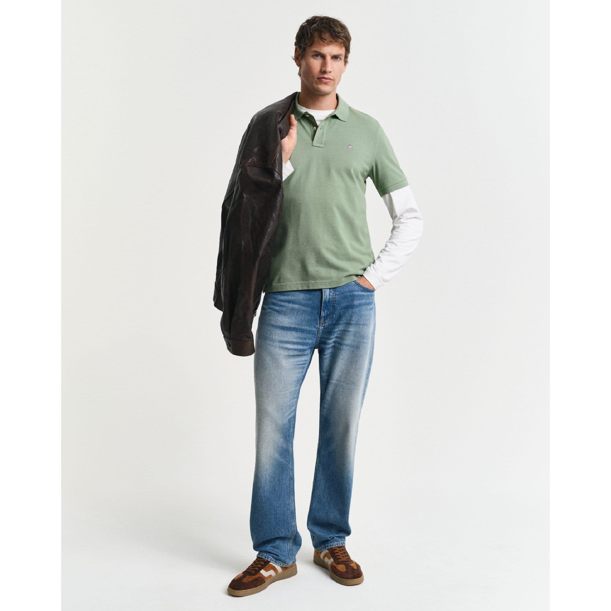 Green - Gant - Regular-Fit Shield Piqu¿ Polo Shirt - 4