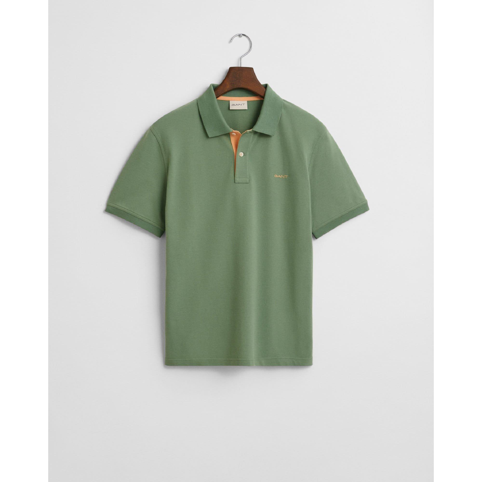 Green - Gant - Contrast Piqu¿ Polo Shirt - 5