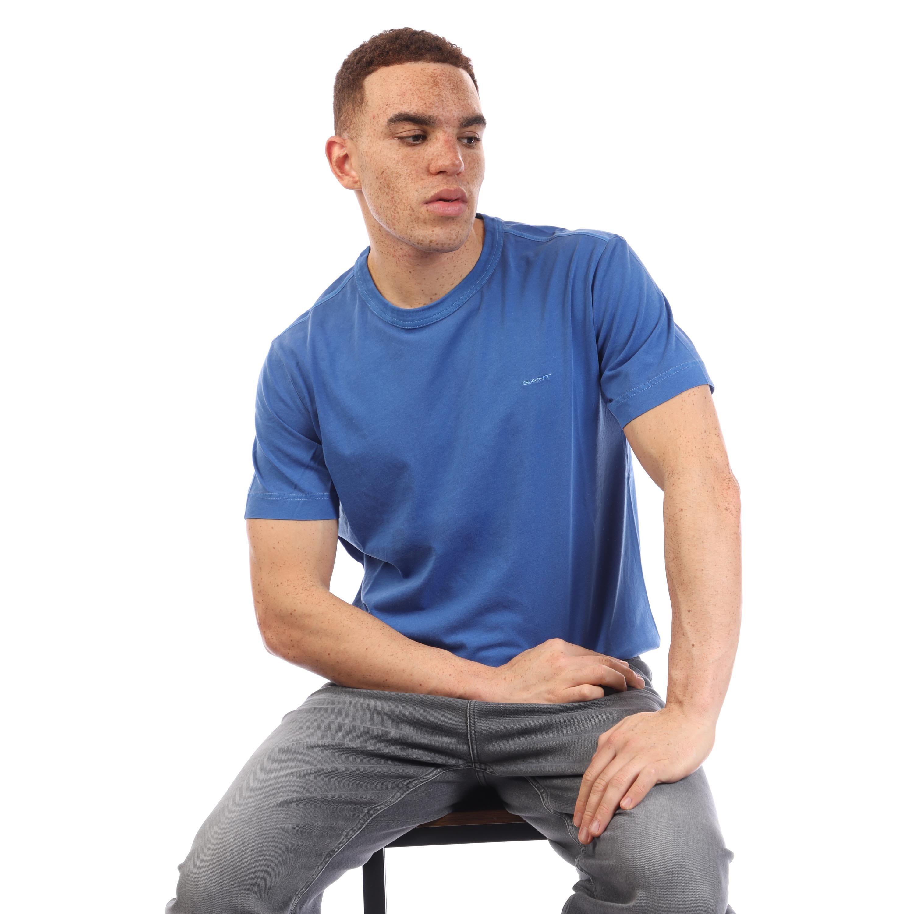 Blue - Gant - Sunfaded T-Shirt - 4