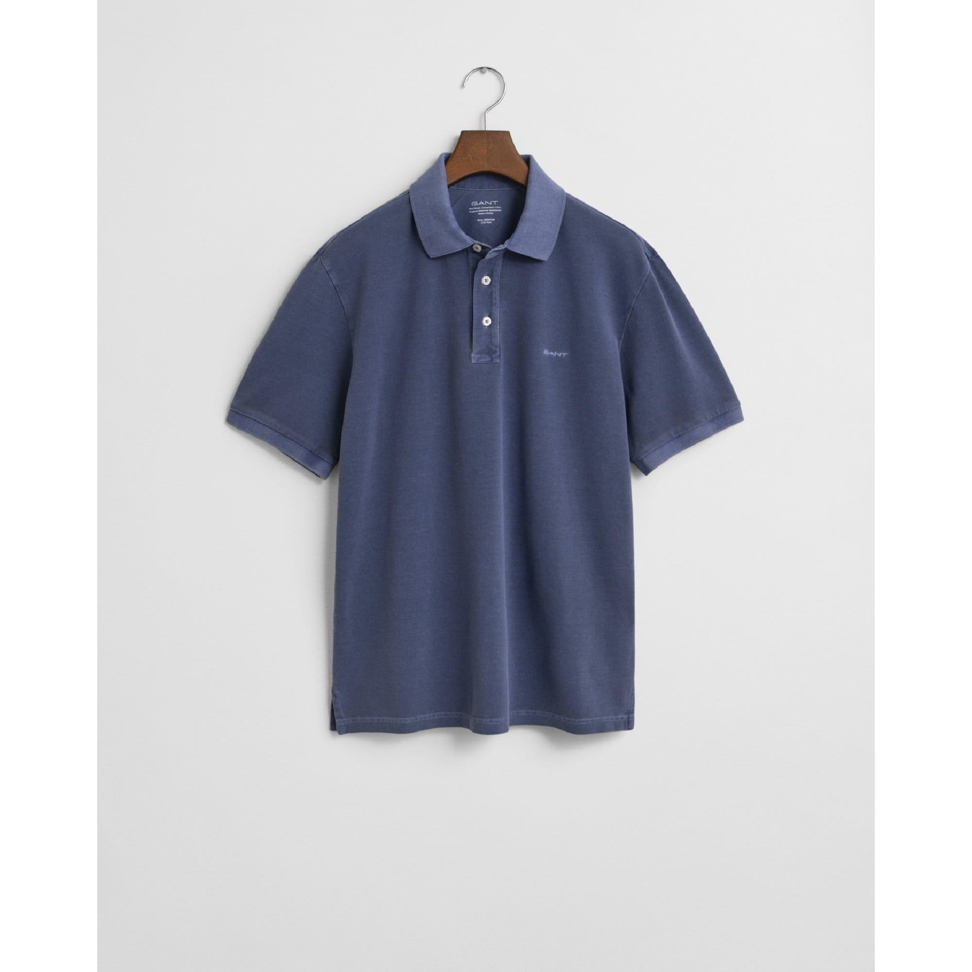 Navy - Gant - Sunfaded Piqu¿ Polo Shirt - 5