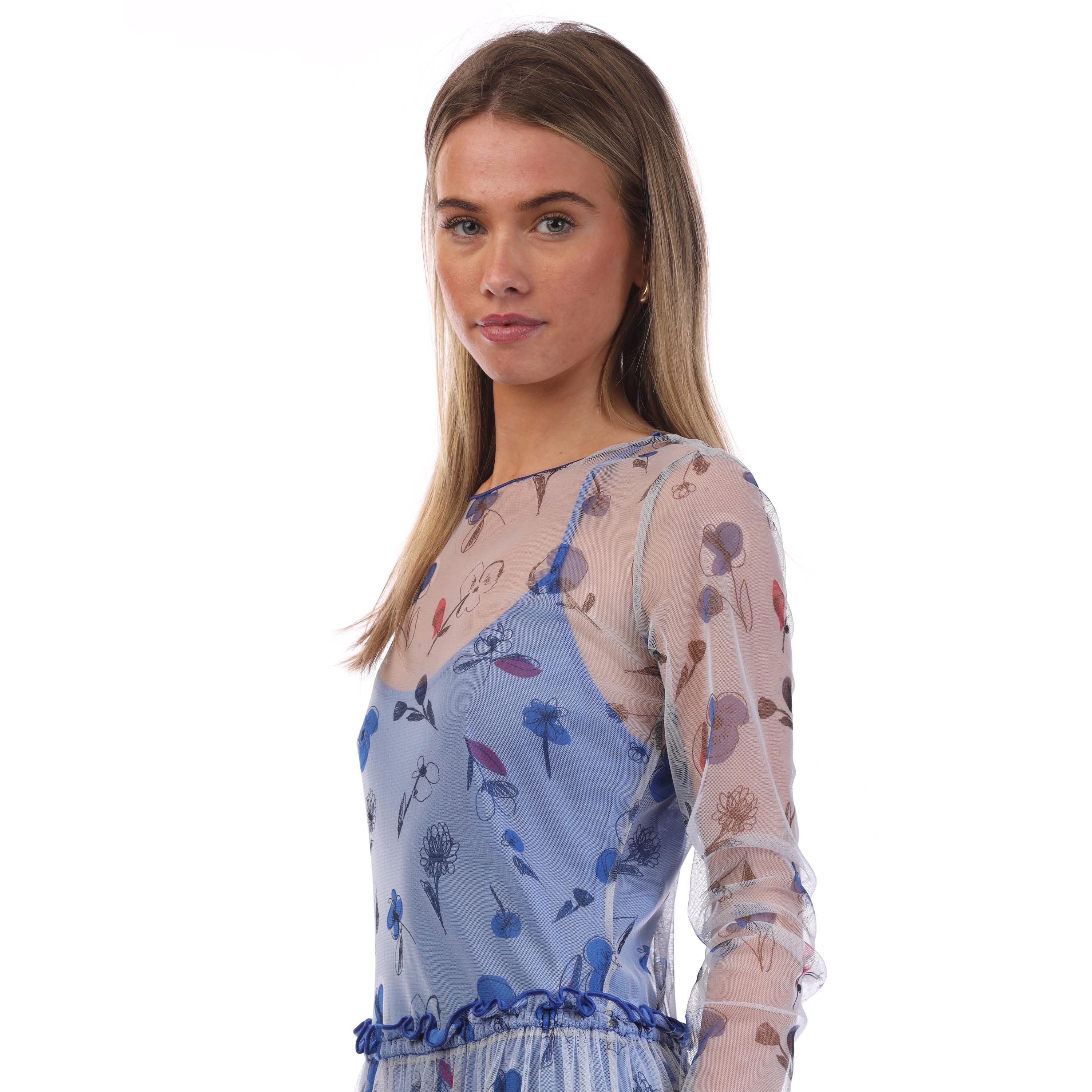 Multi Colour - Emporio Armani - Semi Sheer Floral Print Maxi Dress - 4