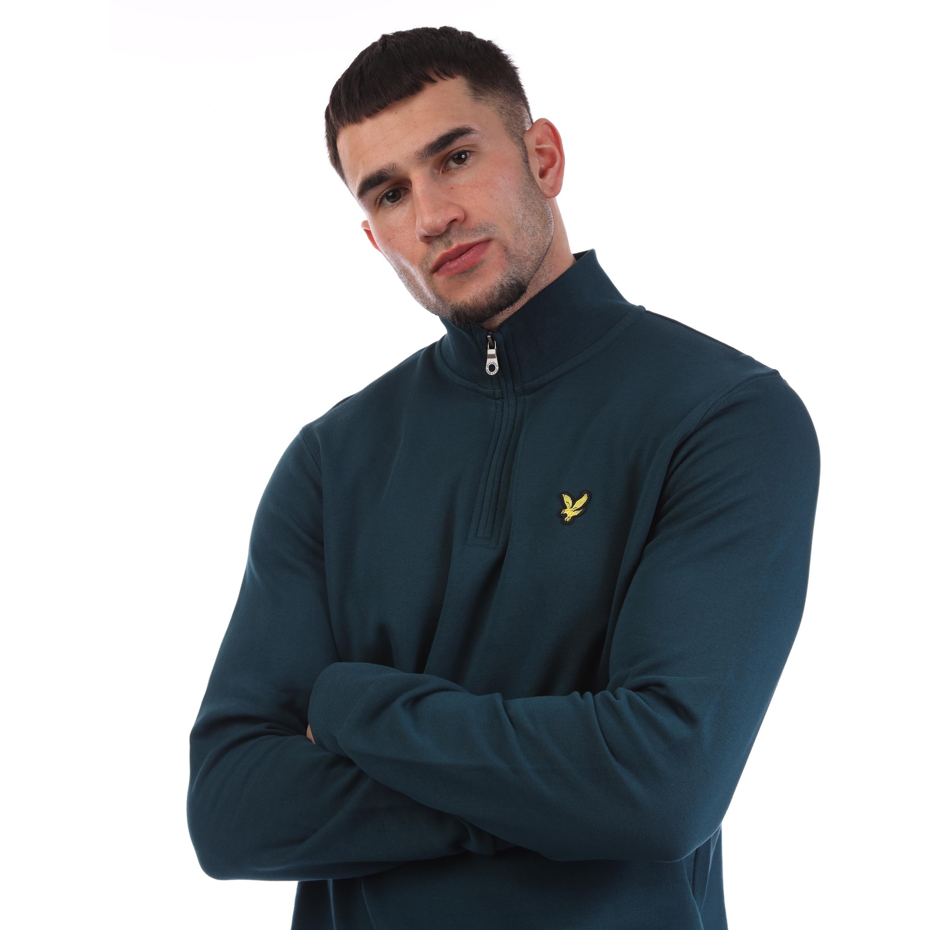 Blue - Lyle and Scott - Loopback Quarter Zip Sweatshirt - 3