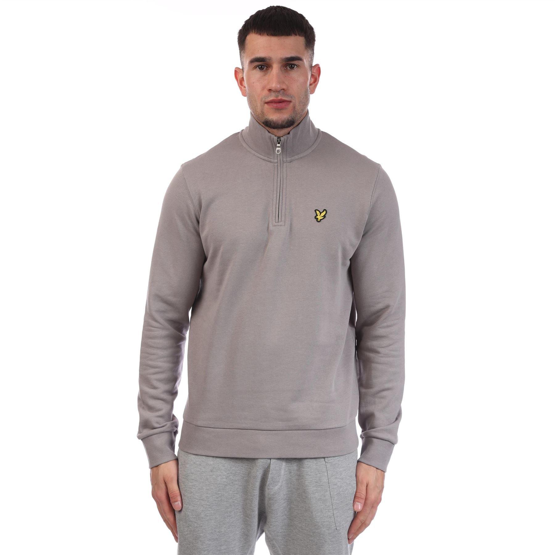 Grey - Lyle and Scott - Loopback Quarter Zip Sweatshirt - 1