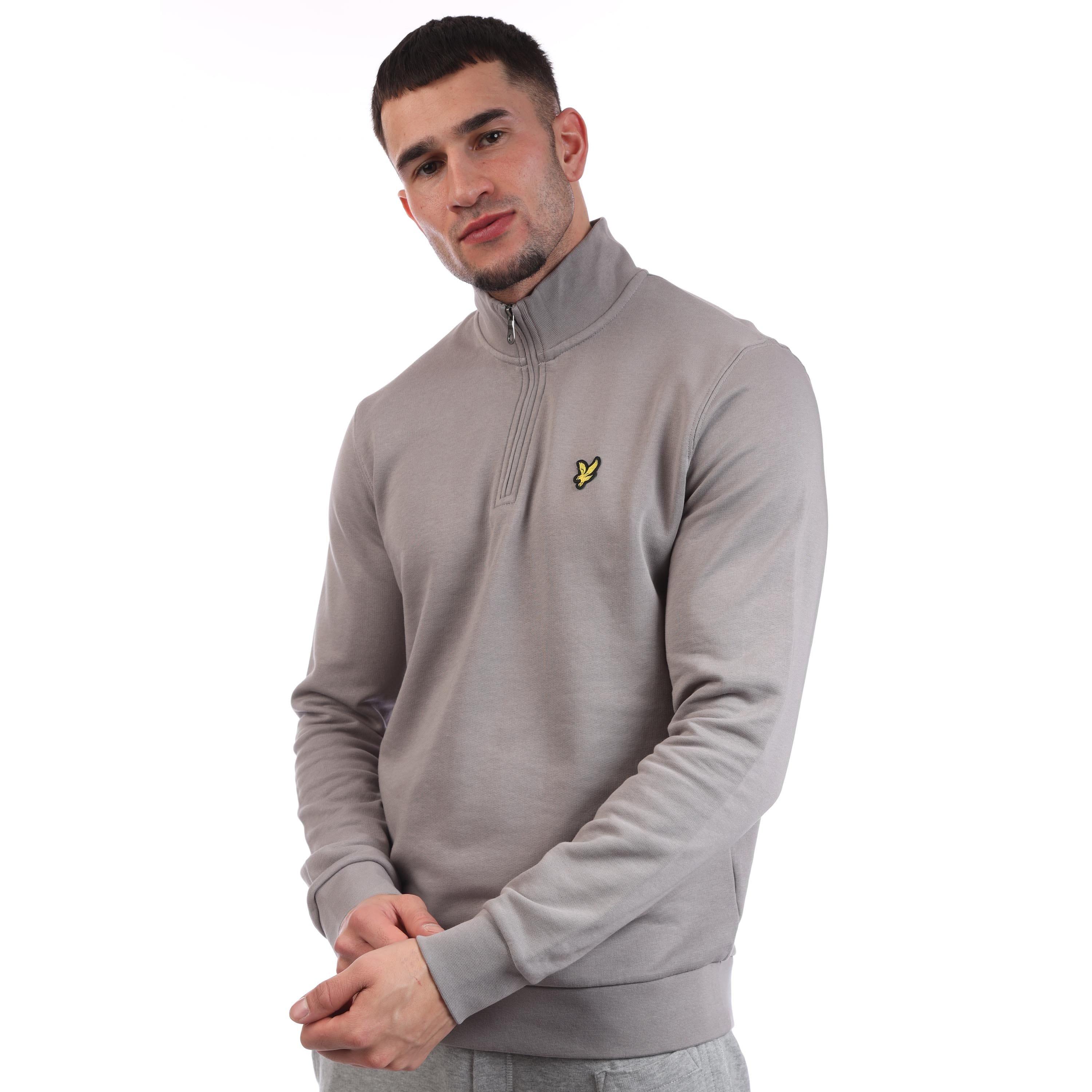 Grey - Lyle and Scott - Loopback Quarter Zip Sweatshirt - 3