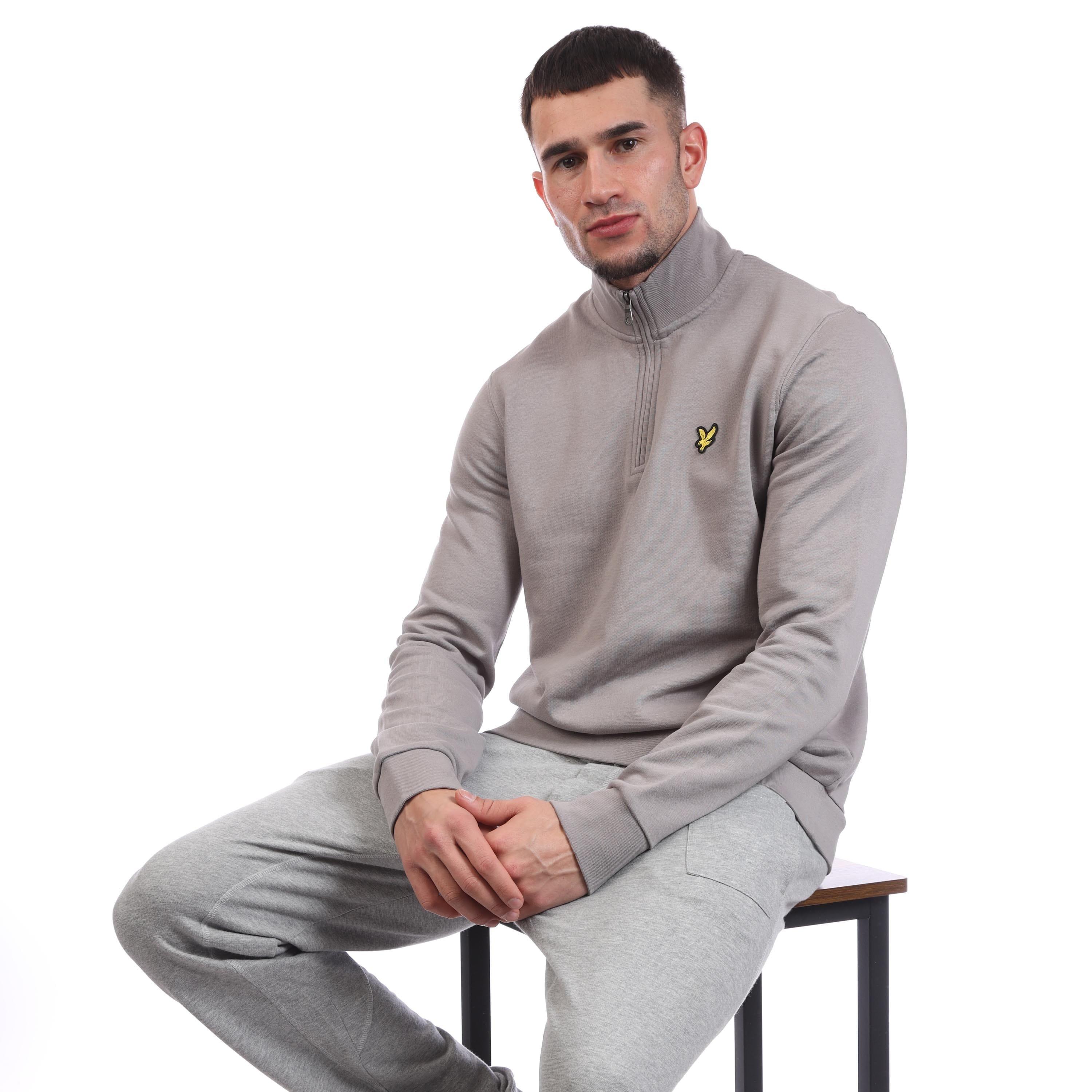 Grey - Lyle and Scott - Loopback Quarter Zip Sweatshirt - 4