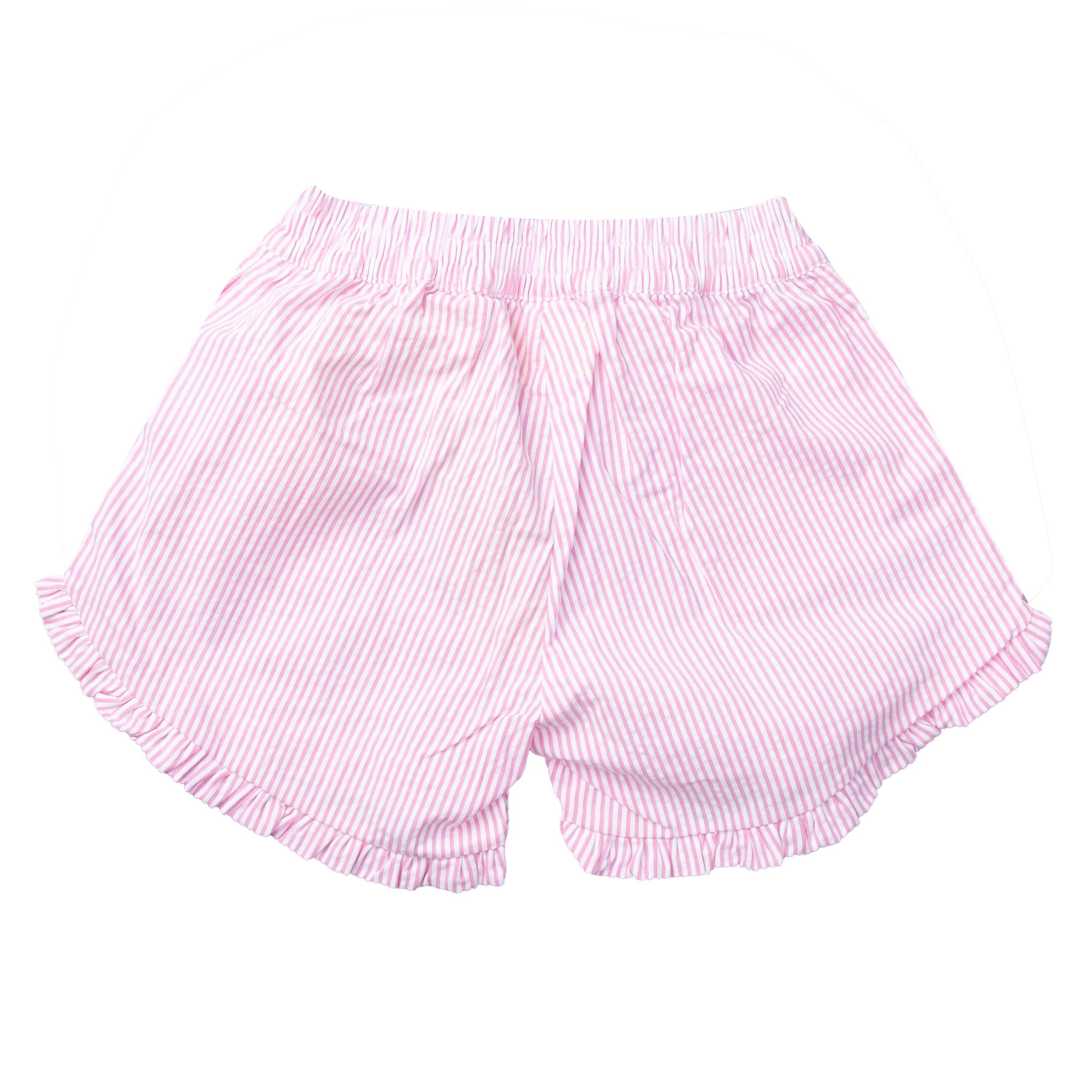 Pink - Off White - Lace Logo Elastic Waist Shorts - 2
