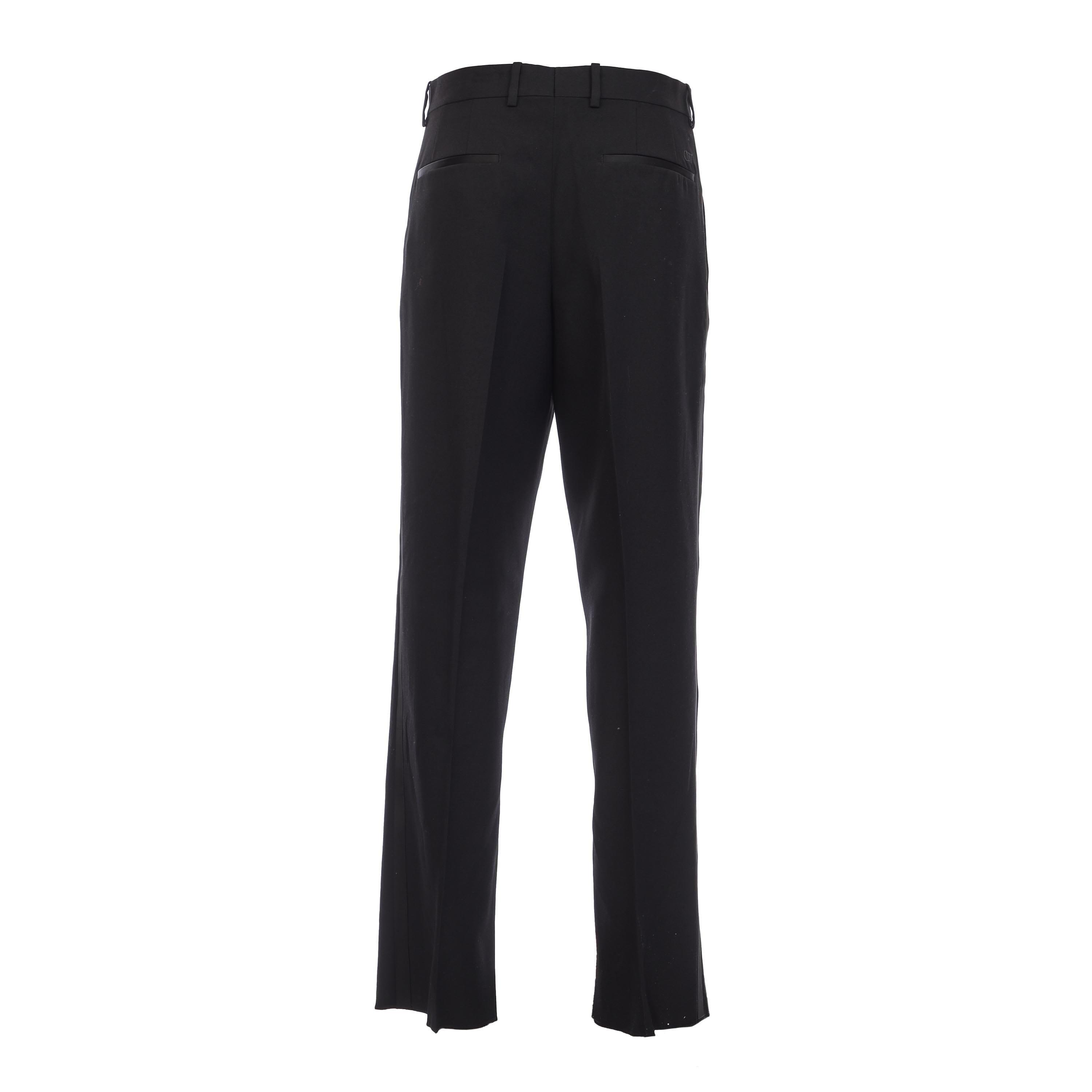 Black - Off White - Embroidered Smoking Pants - 2
