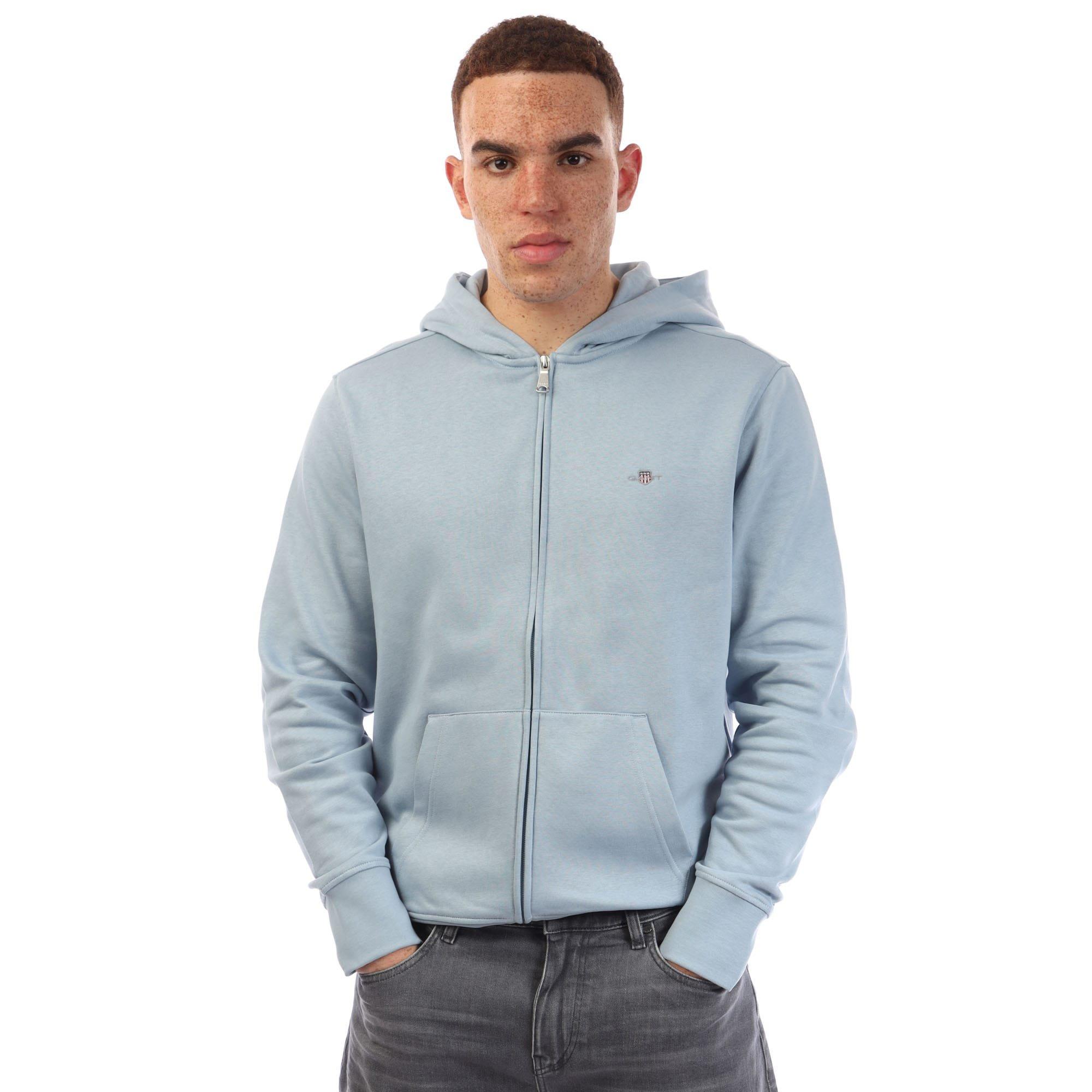 Blue - Gant - Shield Logo Zip Hoodie - 1