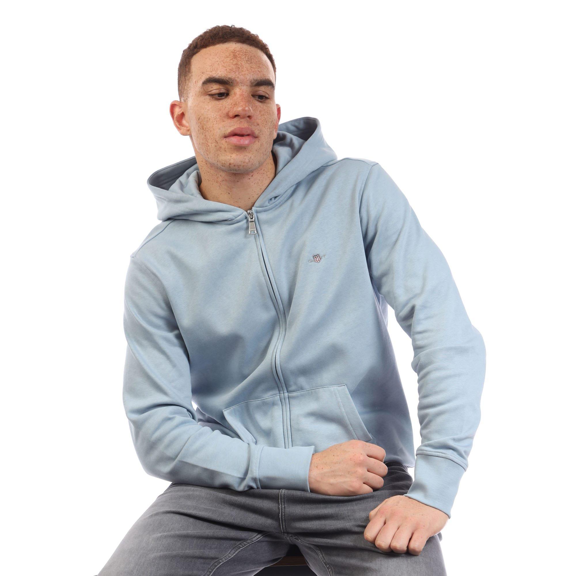 Blue - Gant - Shield Logo Zip Hoodie - 4