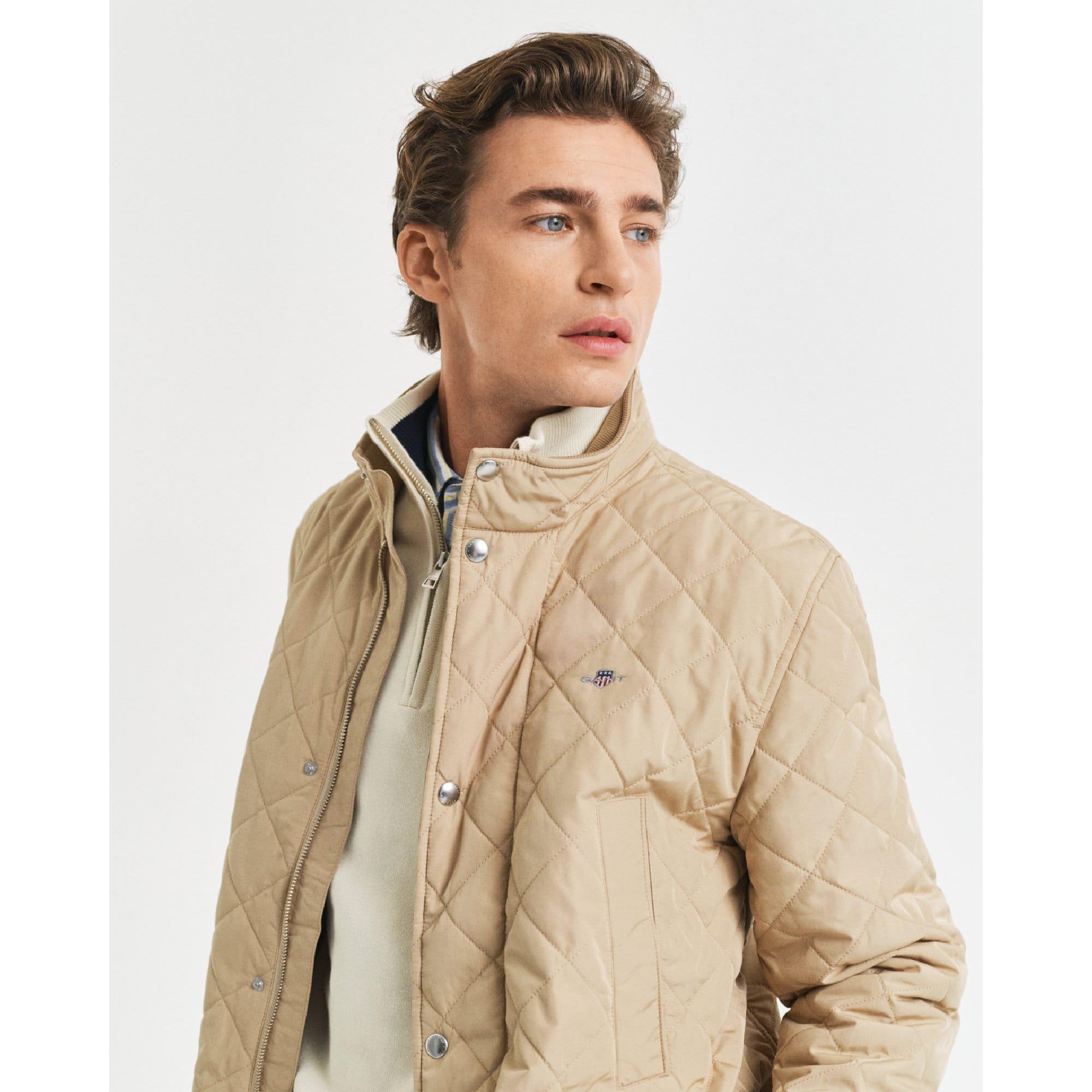Khaki - Gant - Quilted Windcheater Mid-Length Jacket - 3