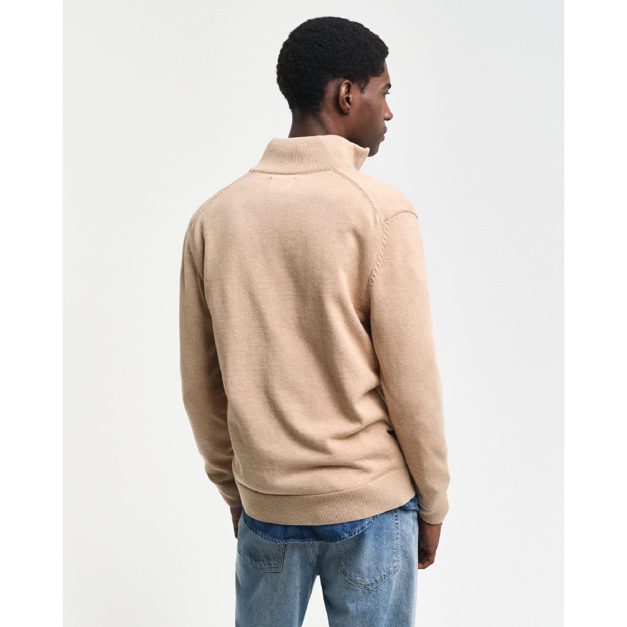 Khaki - Gant - Casual Cotton Zip Cardigan - 2