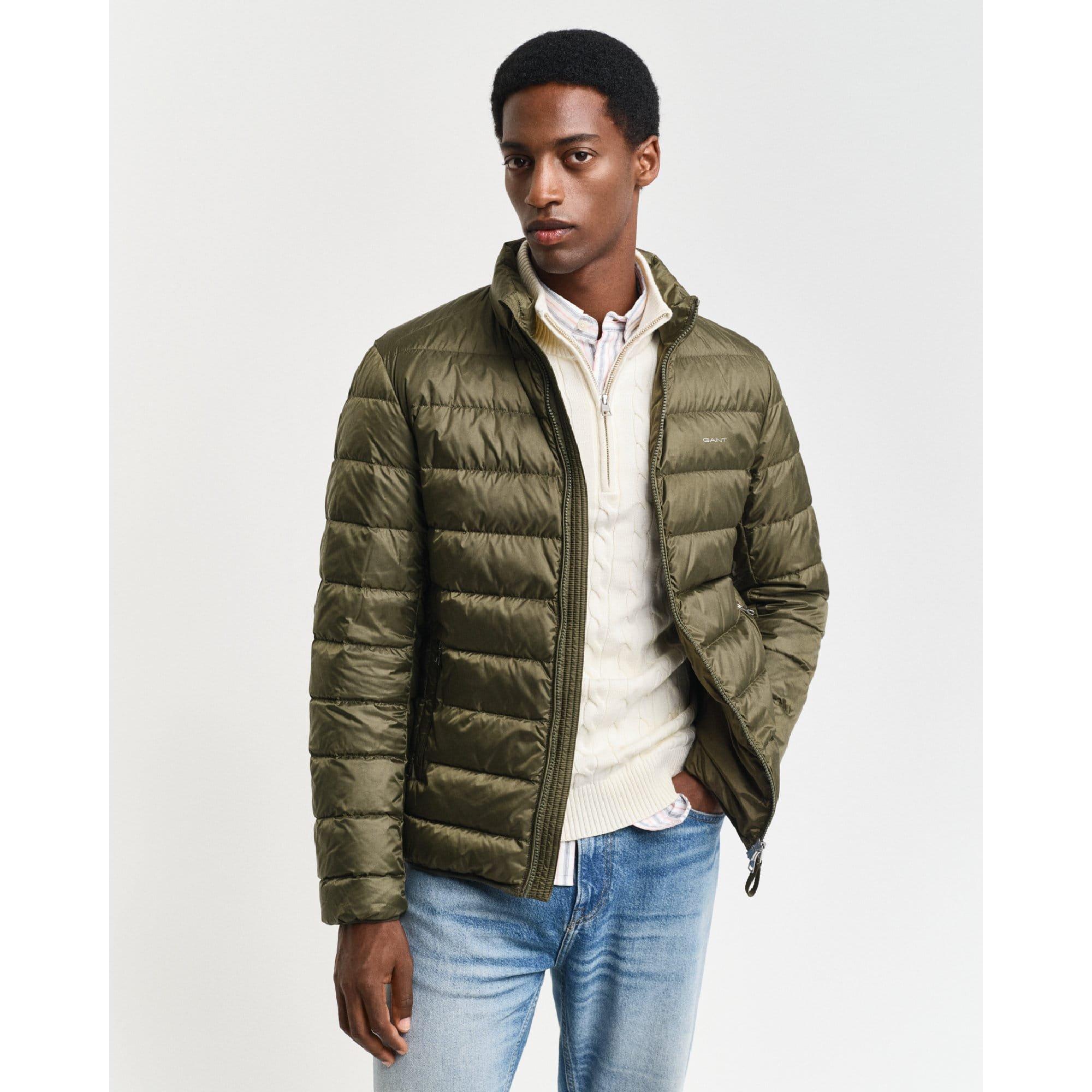 Gant Light Down Jacket - Green - M