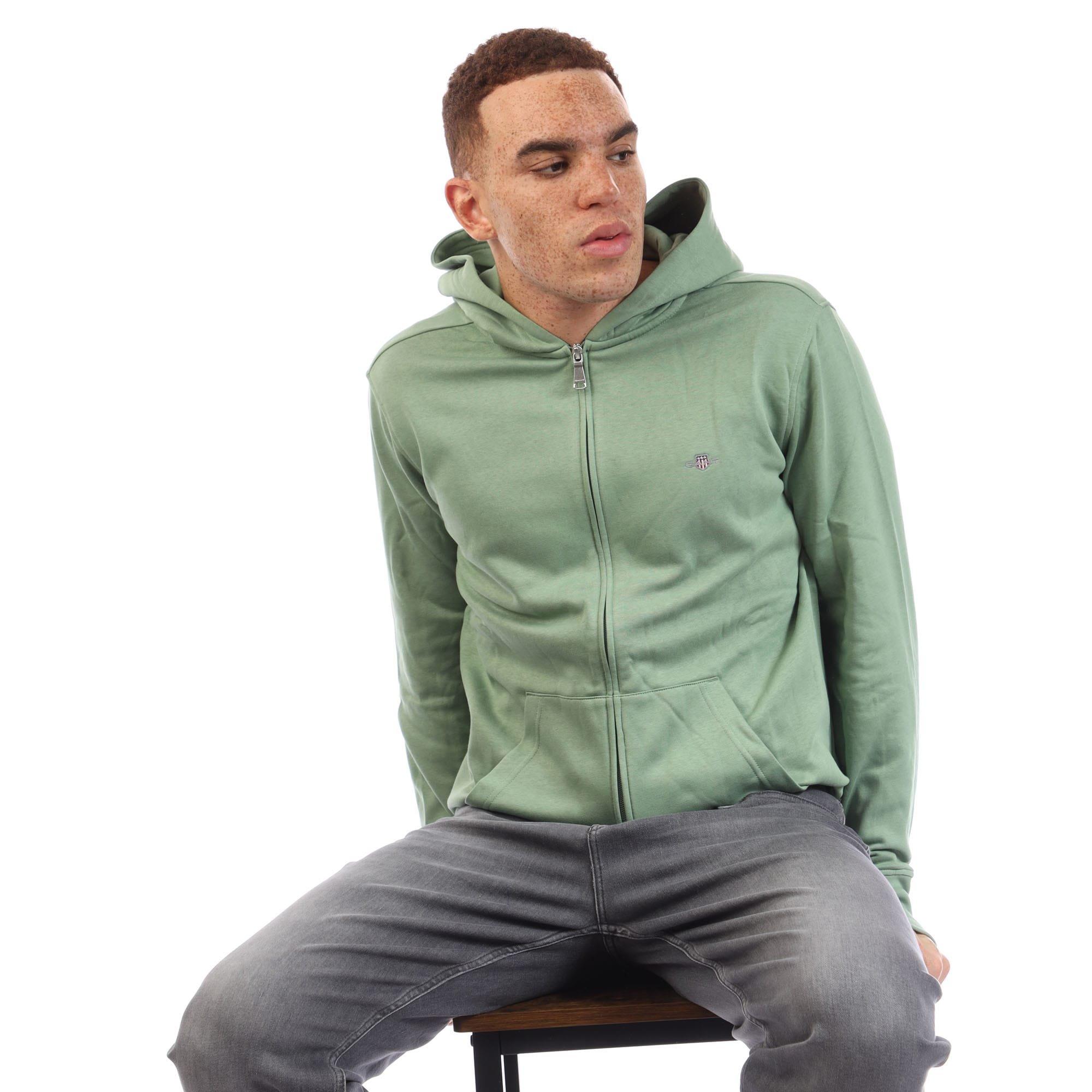 Green - Gant - Shield Logo Zip Hoodie - 1
