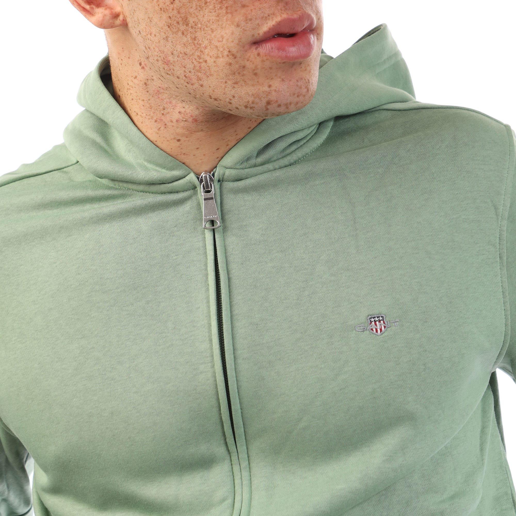 Green - Gant - Shield Logo Zip Hoodie - 2