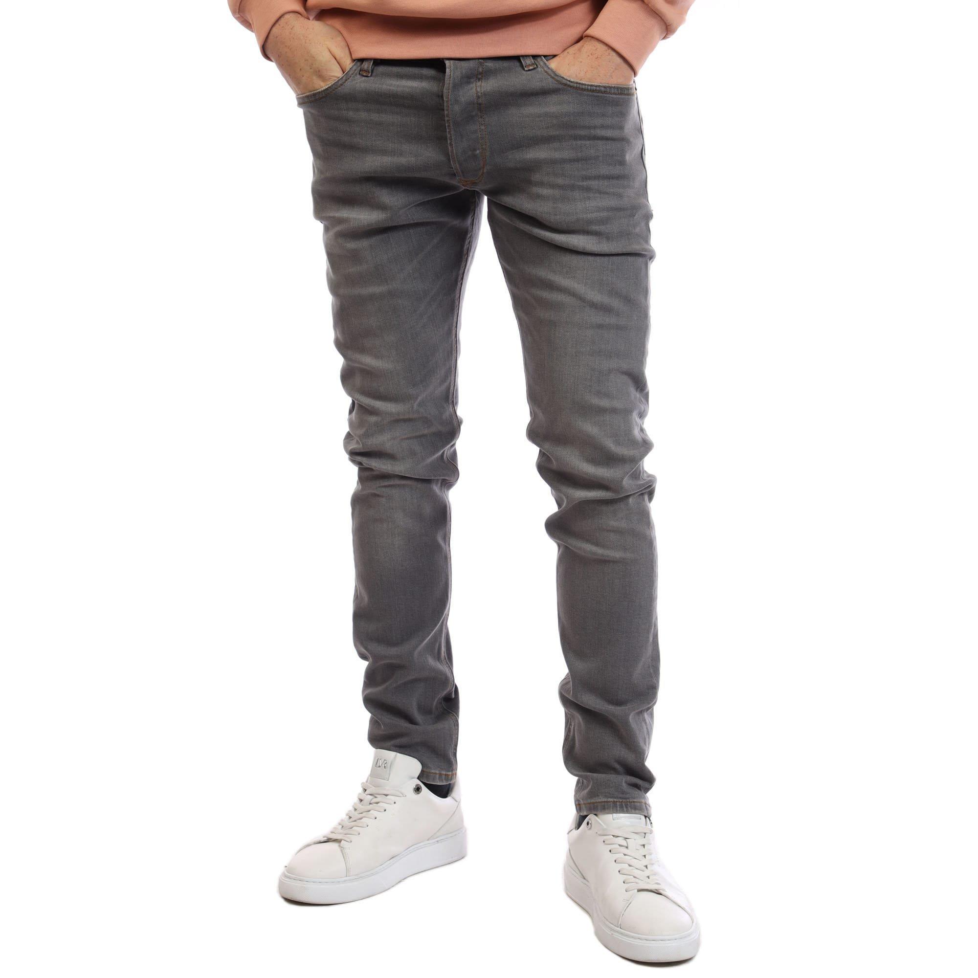 Diesel Men's Black Grey Tepphar-X Slim-Fit Jeans