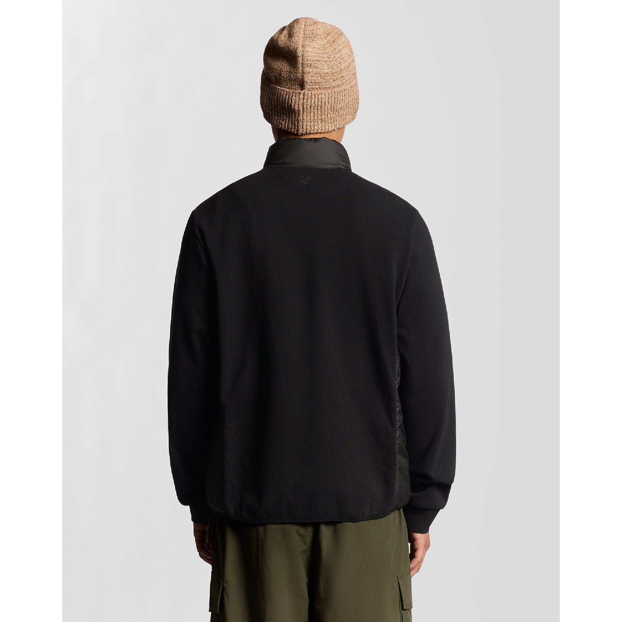 Black - Lyle and Scott - Funnel Neck Hybrid Zip Through Jumper - 4