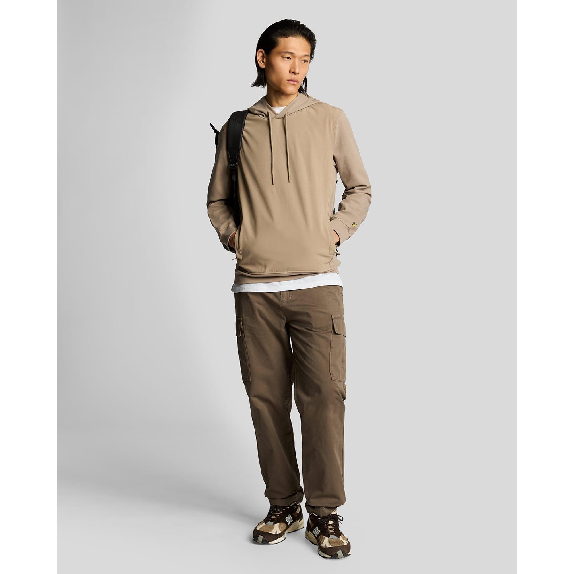 Brown - Lyle and Scott - Softshell Hybrid Pullover Hoodie - 2