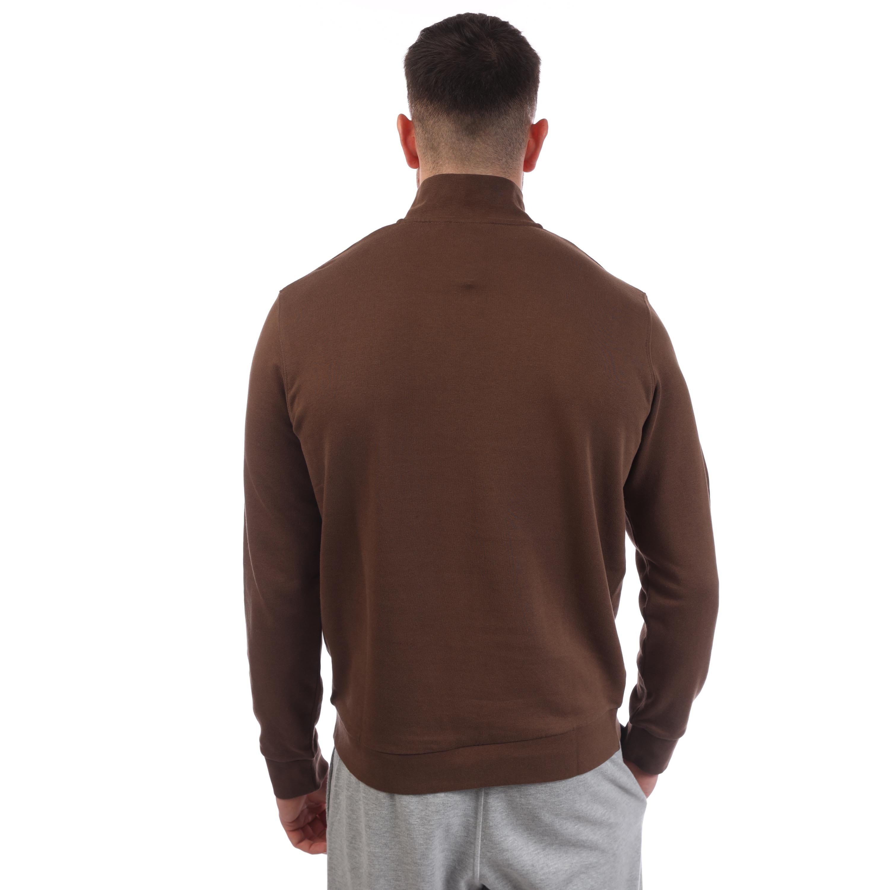 Brown - Lyle and Scott - Loopback Quarter Zip Sweatshirt - 2
