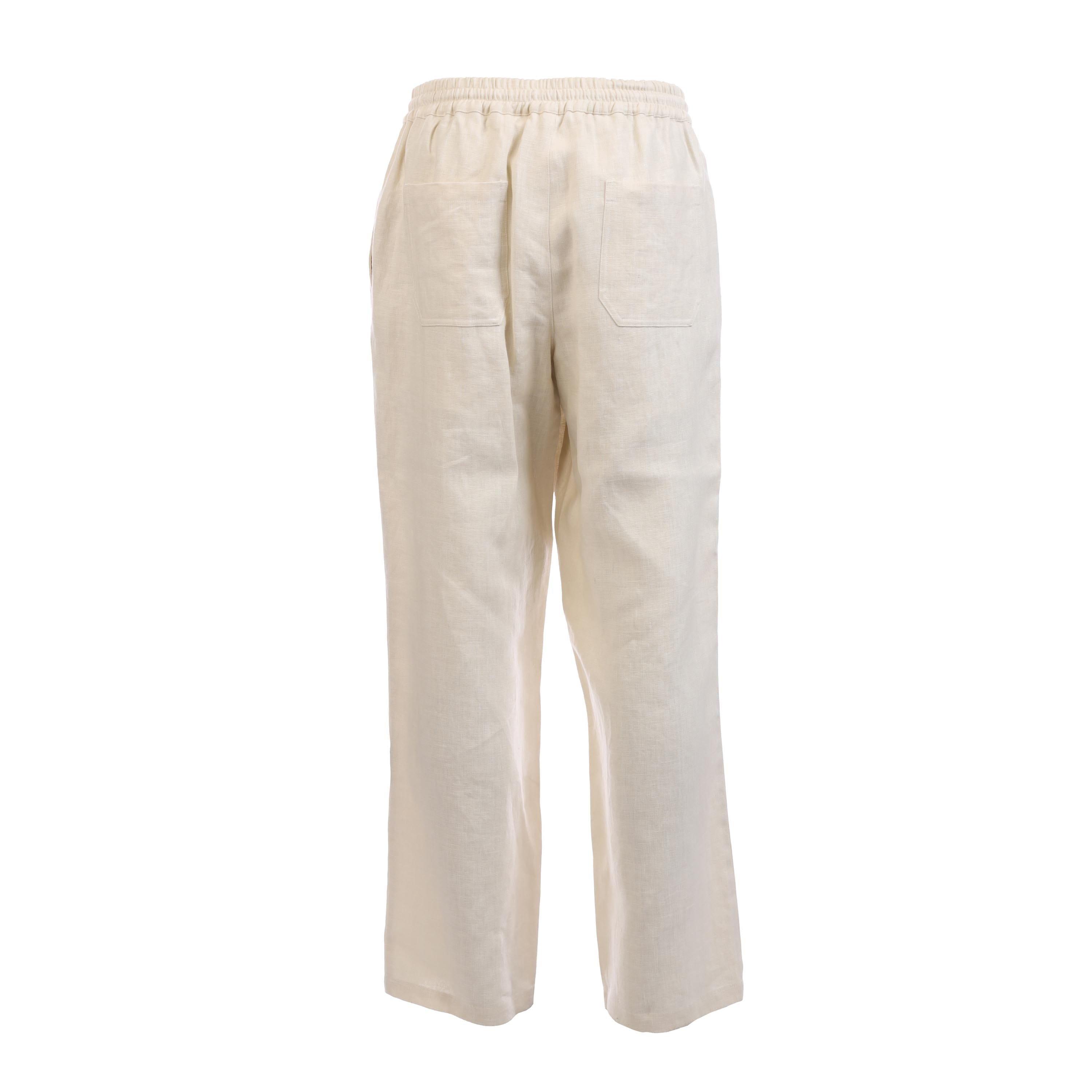 Beige - Off White - Staff Linen Pants - 2