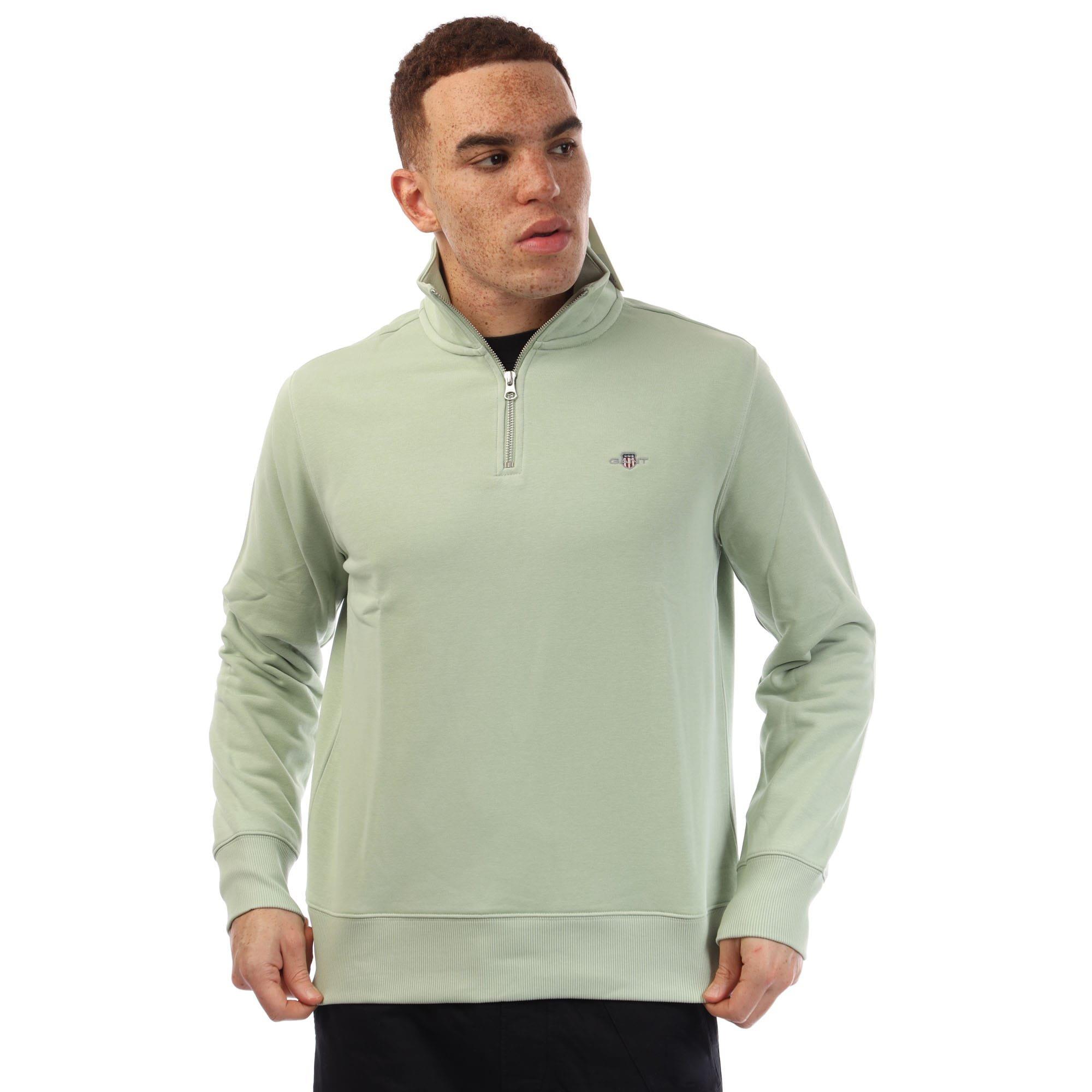 Green - Gant - Shield Half-Zip Sweatshirt - 1