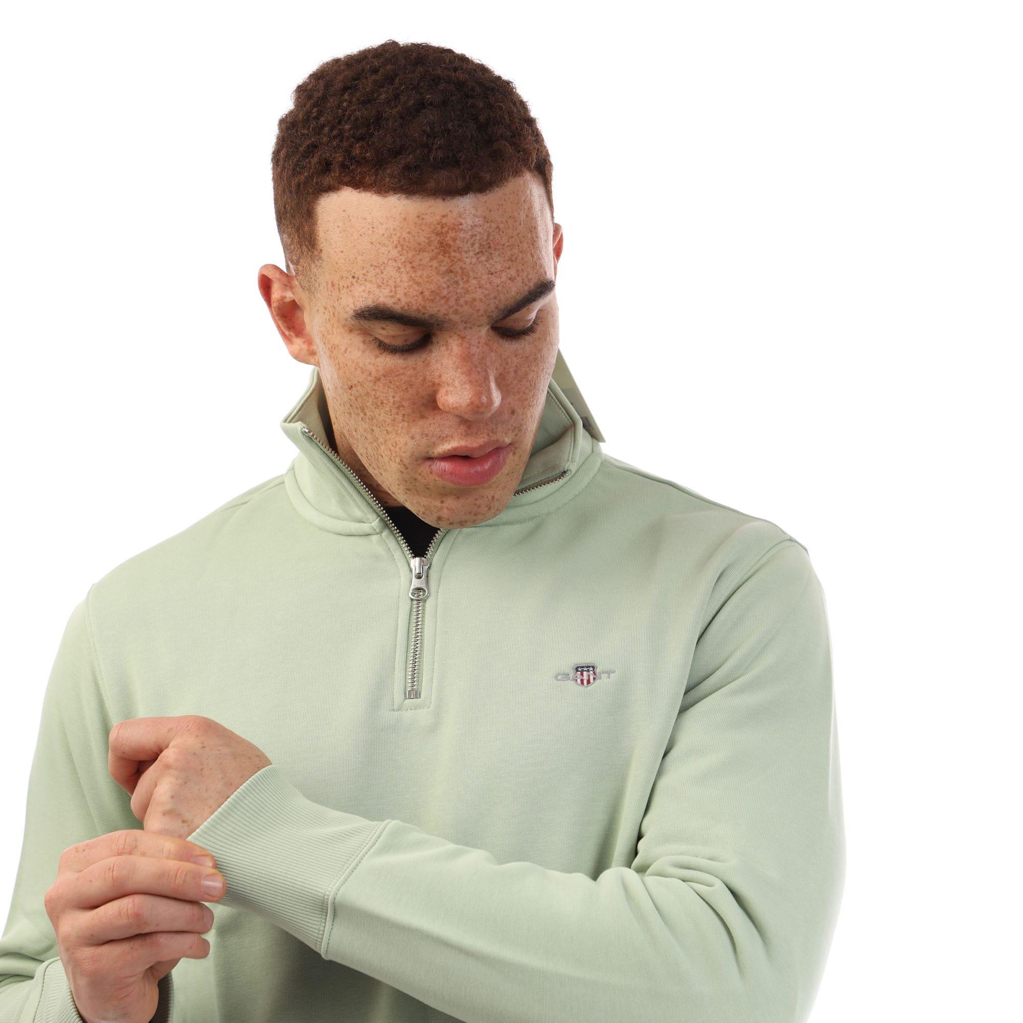 Green - Gant - Shield Half-Zip Sweatshirt - 2