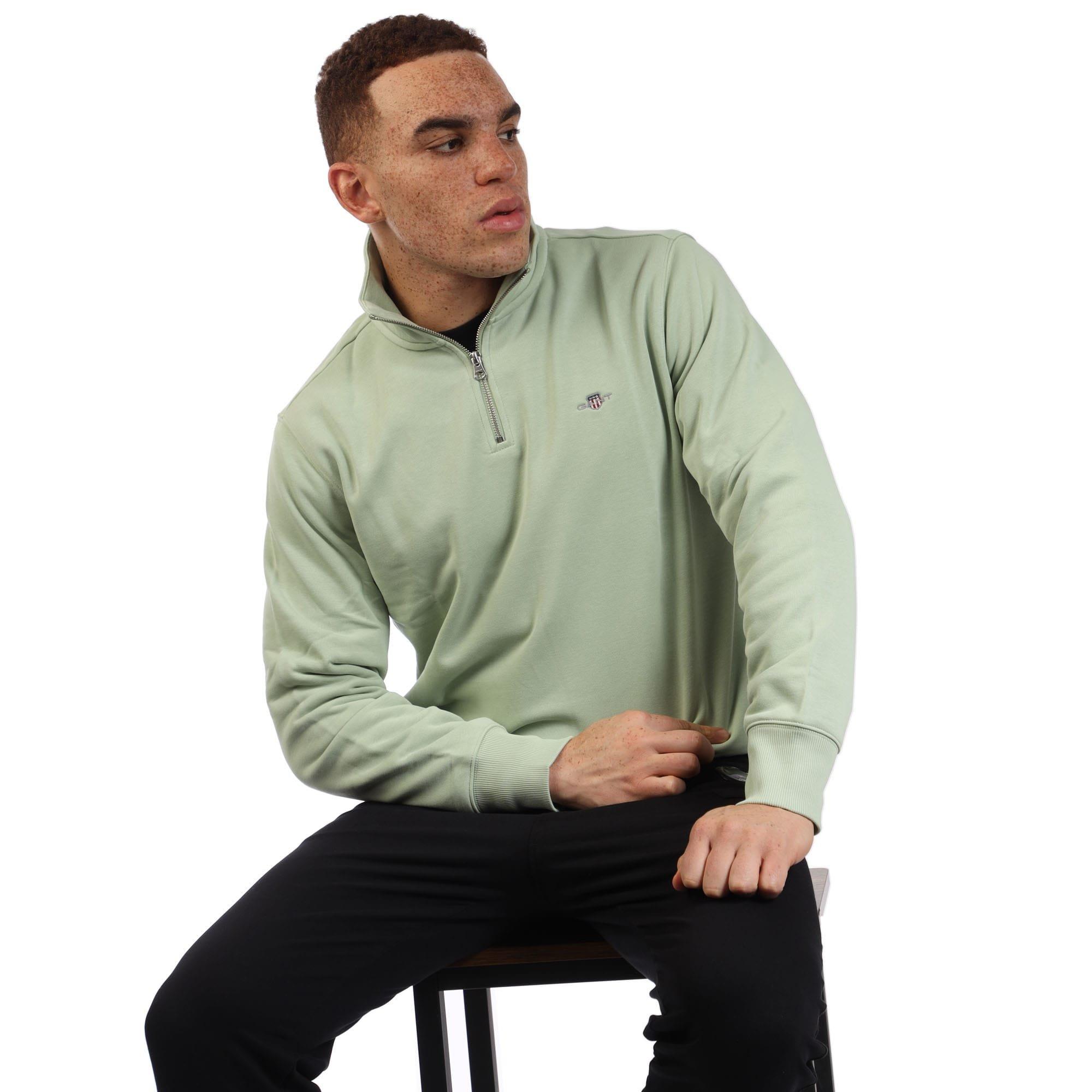 Green - Gant - Shield Half-Zip Sweatshirt - 4