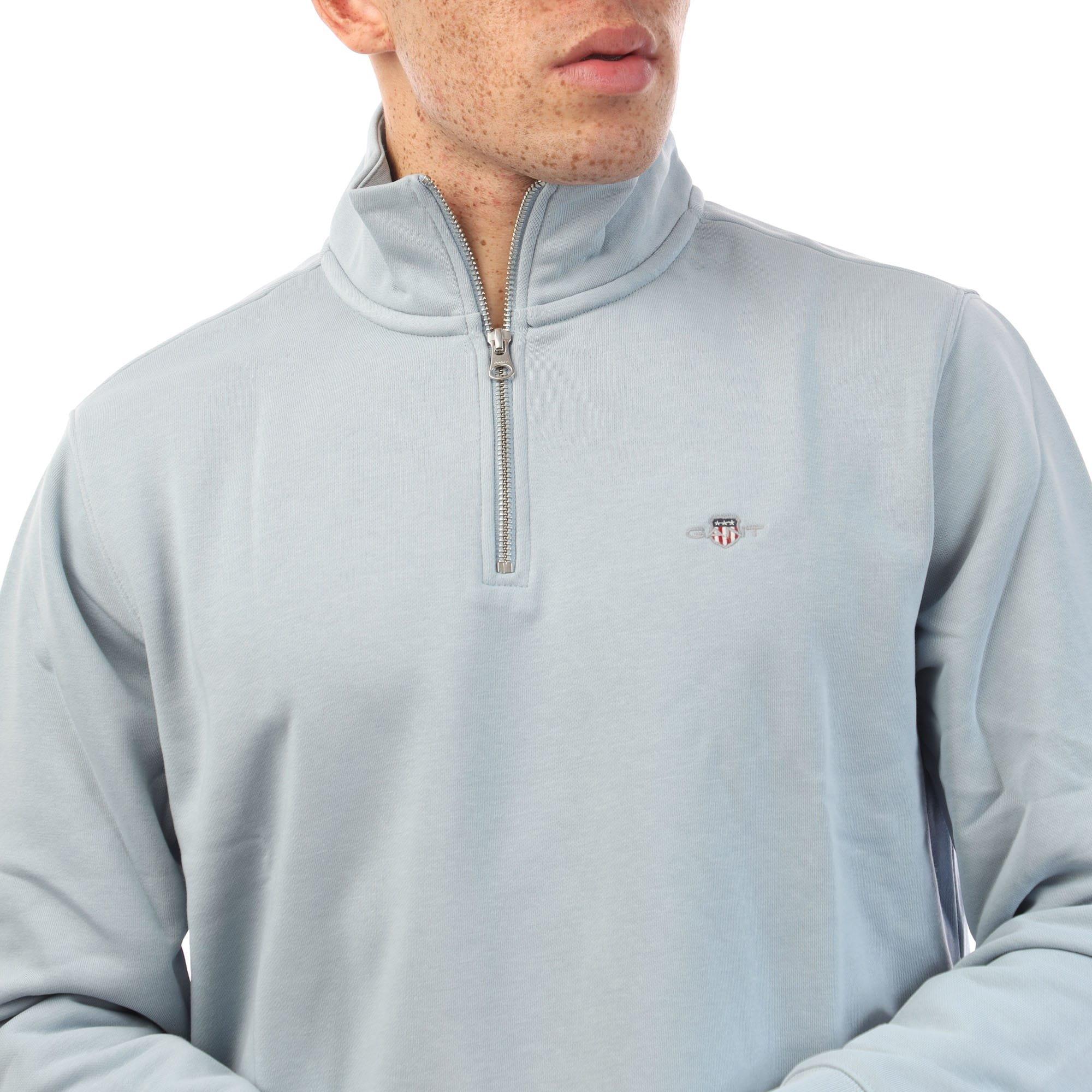 Blue - Gant - Shield Half-Zip Sweatshirt - 2