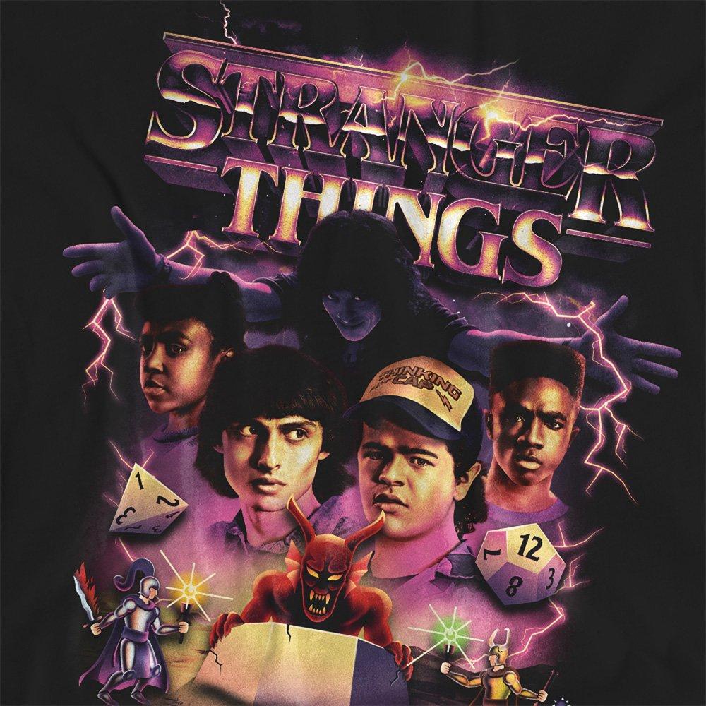 Black - Stranger Things - Stranger Things Group Thunder Metal Band T Shirt - 2